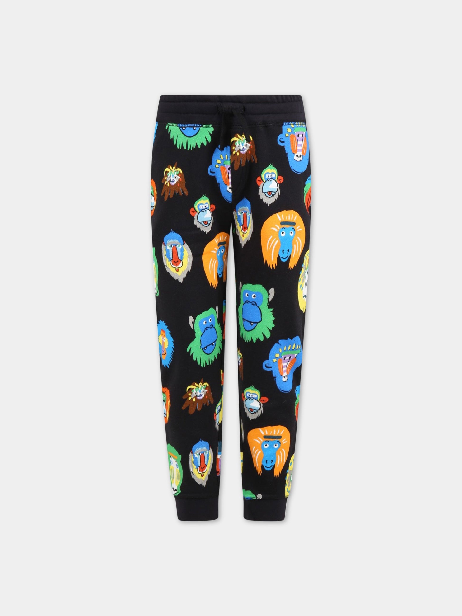 Pantaloni neri da tuta per bambino con animali,Stella Mccartney Kids,TS6S30 Z0956 930MC