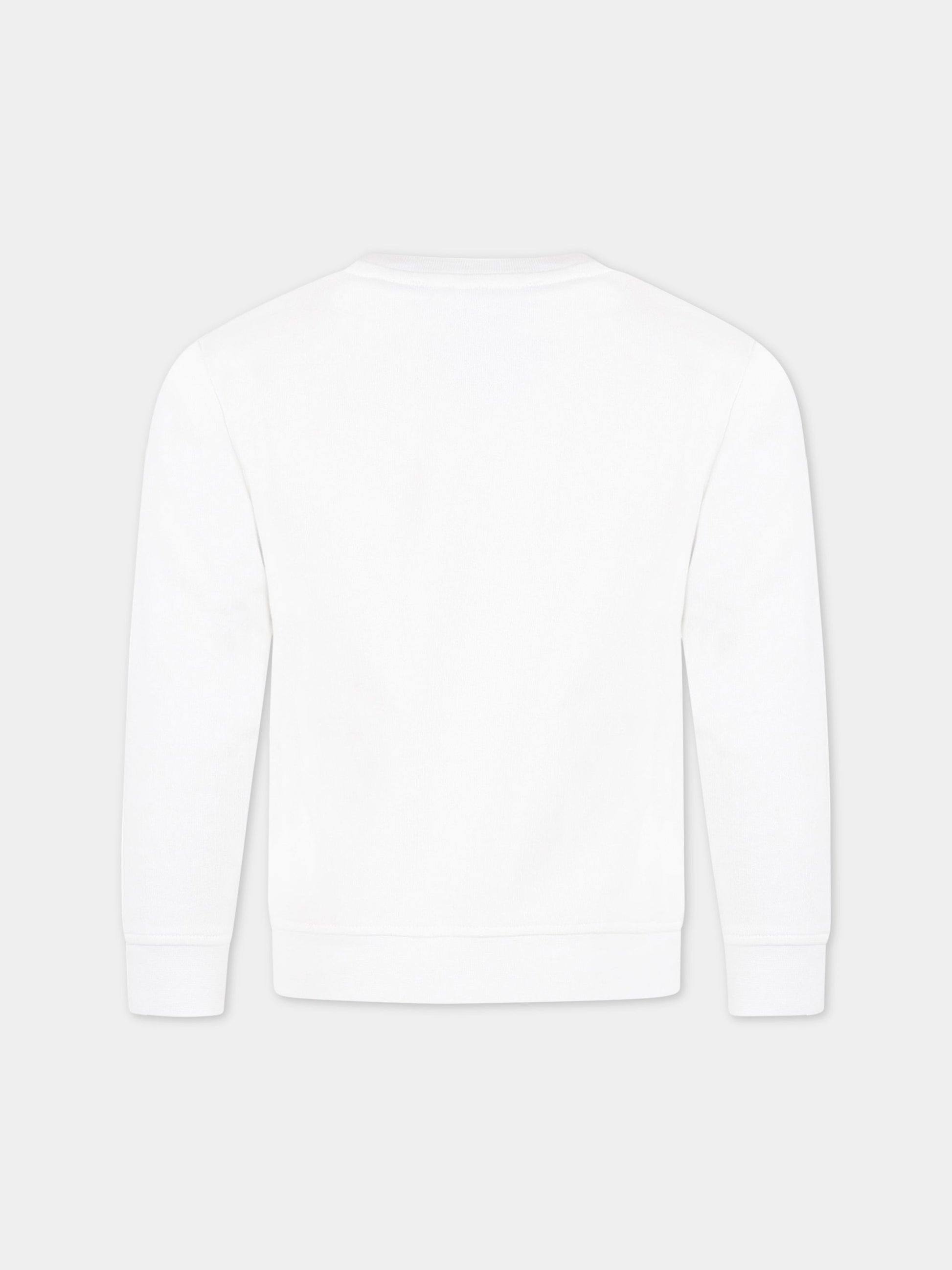 Felpa bianca per bambini con logo colorato e animali,Stella Mccartney Kids,TS4S70 Z0499 100