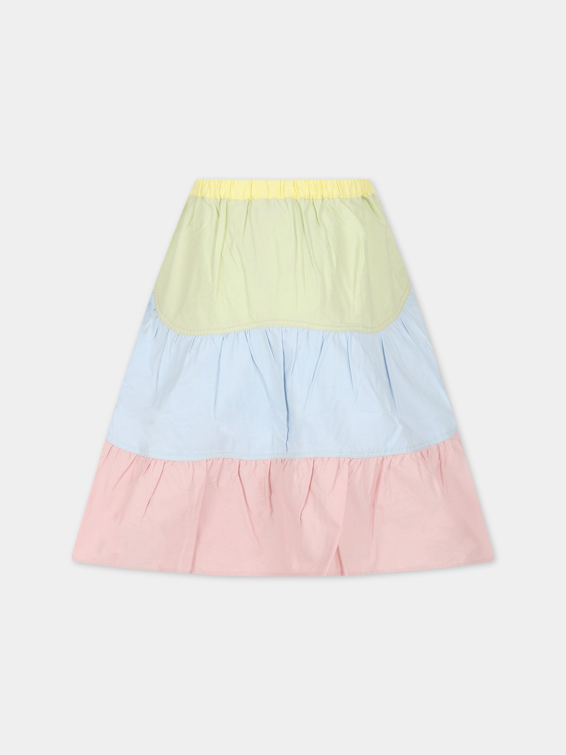 Gonna multicolor per bambina con balze,Stella Mccartney Kids,TS7A54 Z1108 999