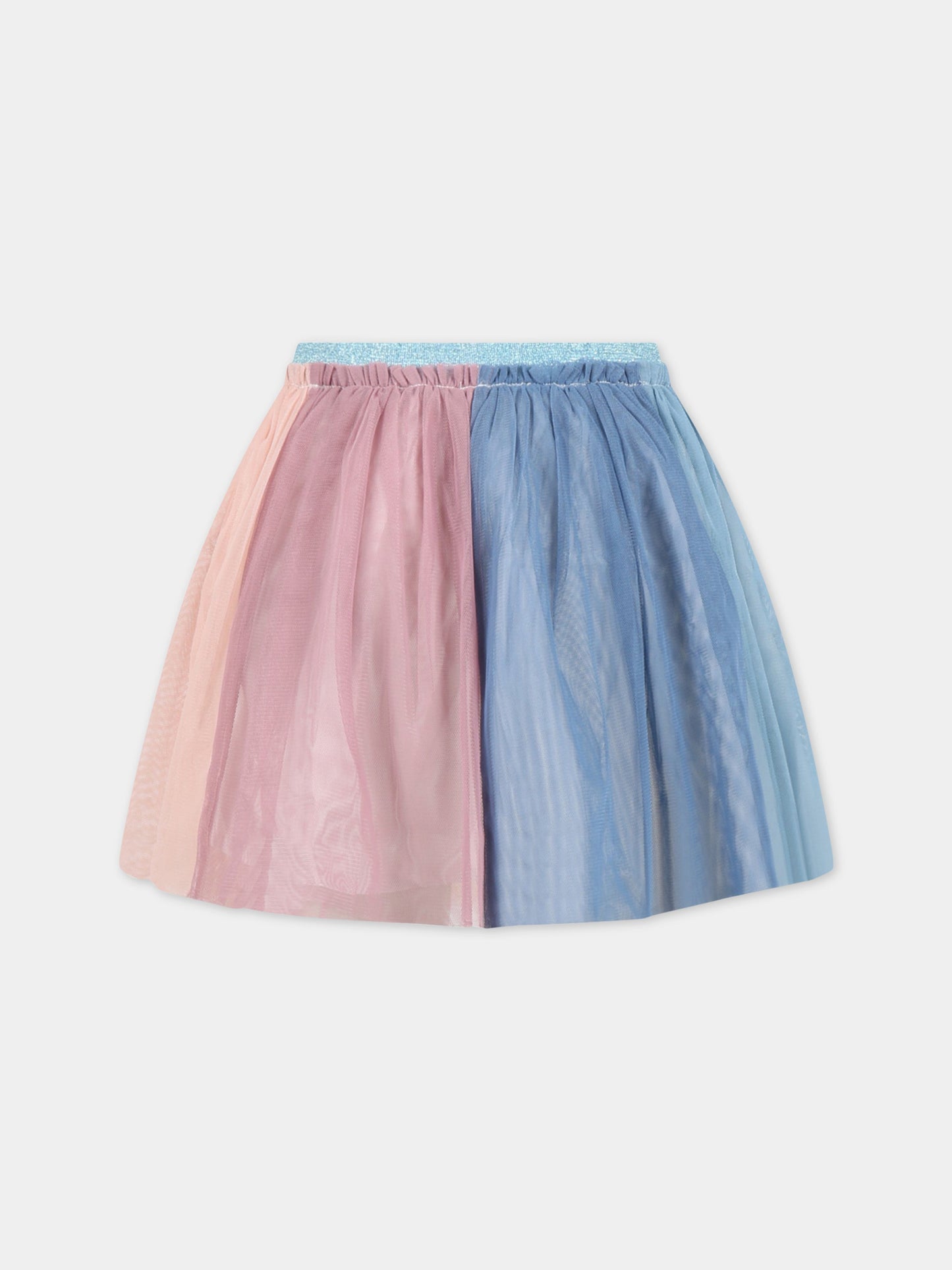 Gonna multicolor per bambina con tulle e patch logato,Stella Mccartney Kids,TS7A01 Z1119 999