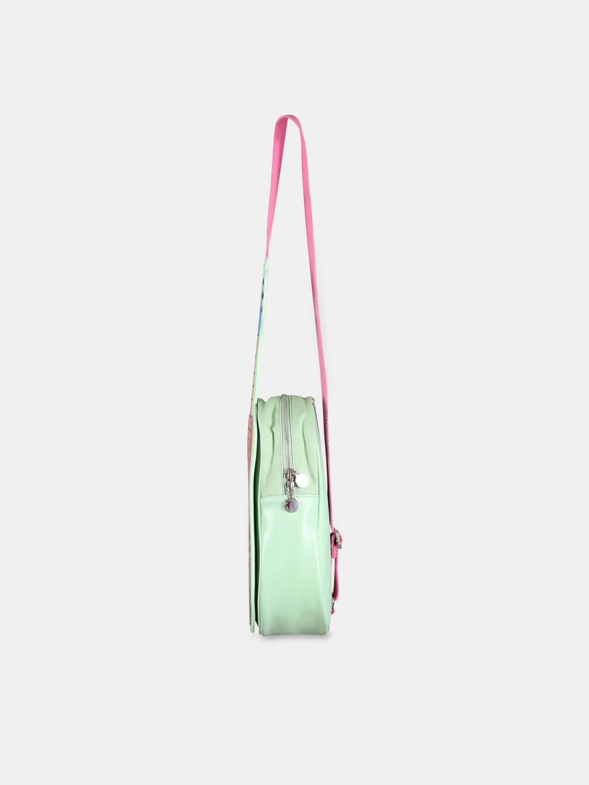 Borsa verde per bambina con stampa multicolor,Stella Mccartney Kids,TS0B08 Z0699 999
