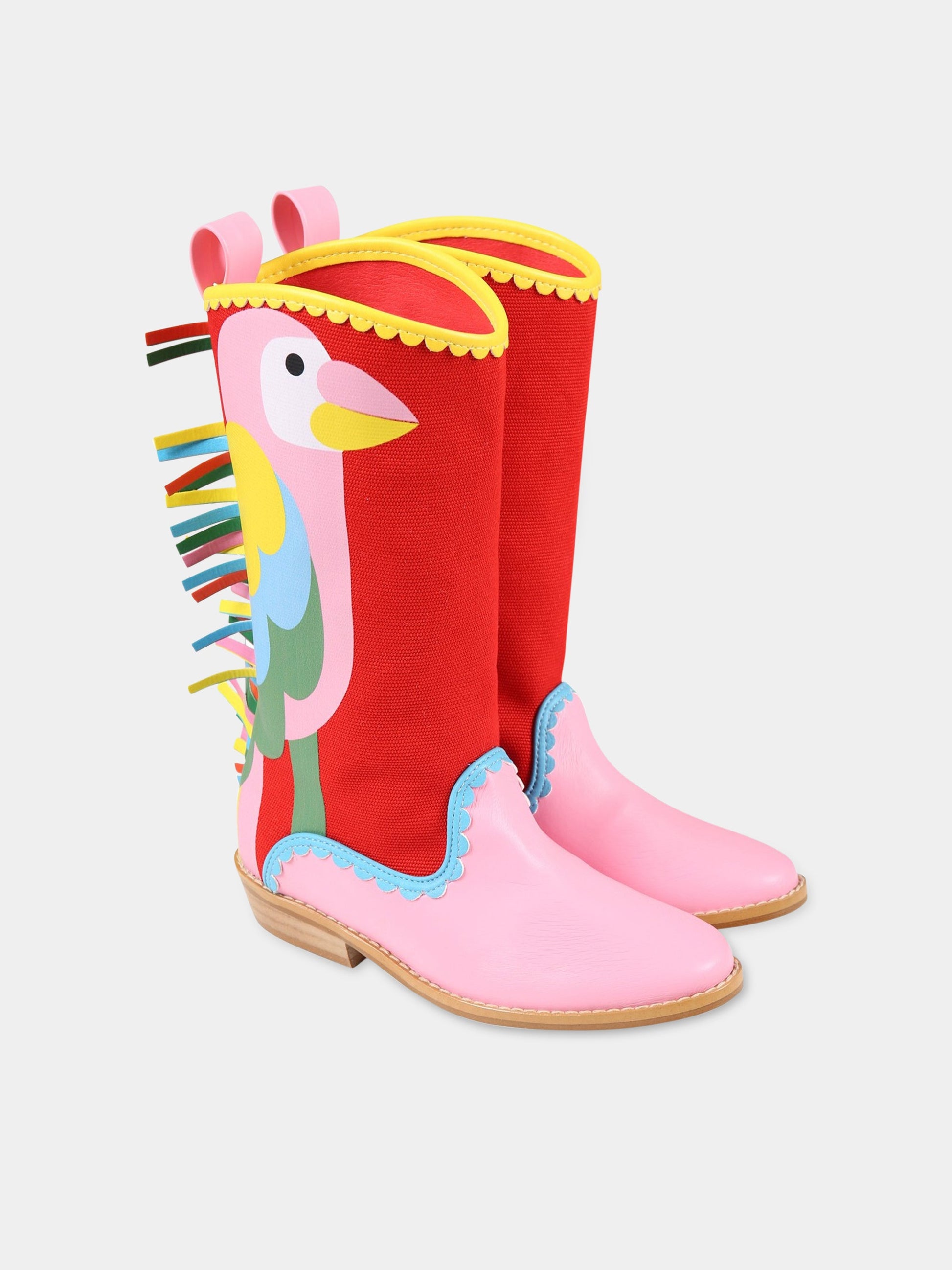 Stivali multicolor per bambina con stampa e frange,Stella Mccartney Kids,TS0A76 Z1167 999