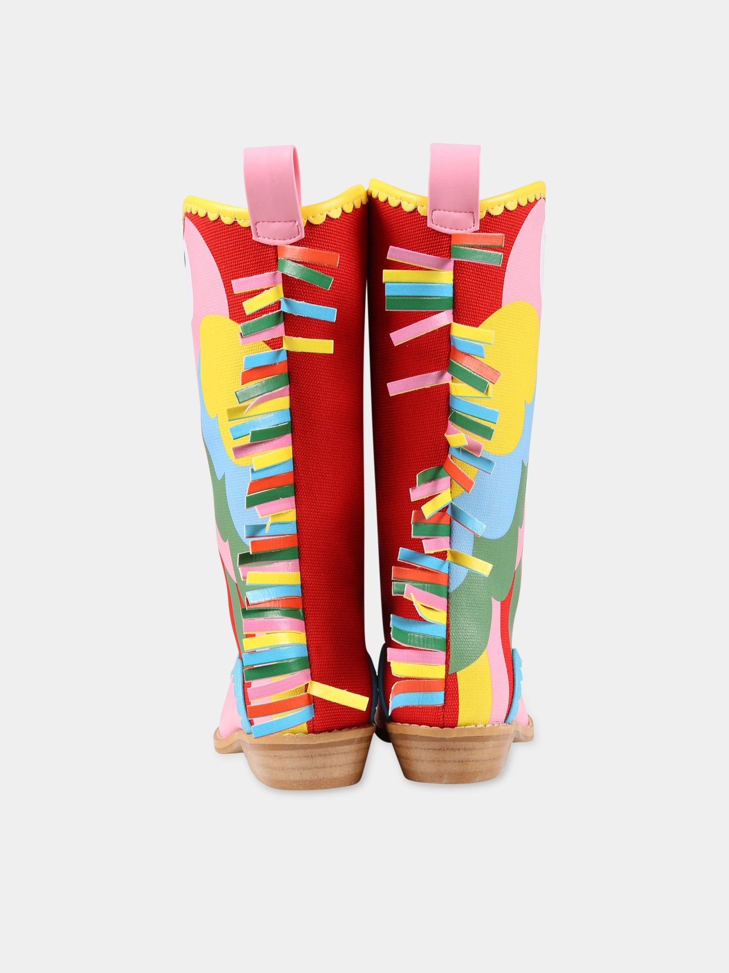 Stivali multicolor per bambina con stampa e frange,Stella Mccartney Kids,TS0A76 Z1167 999