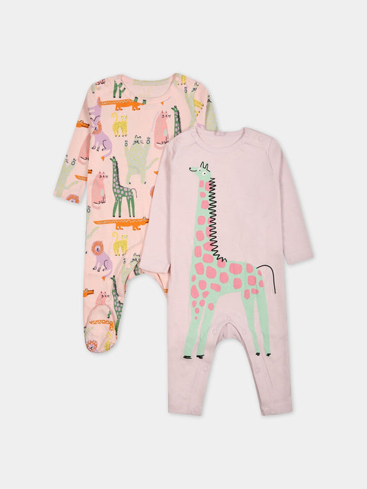 Set rosa per neonata con stampa,Stella Mccartney Kids,TSB009 Z1098 503MC