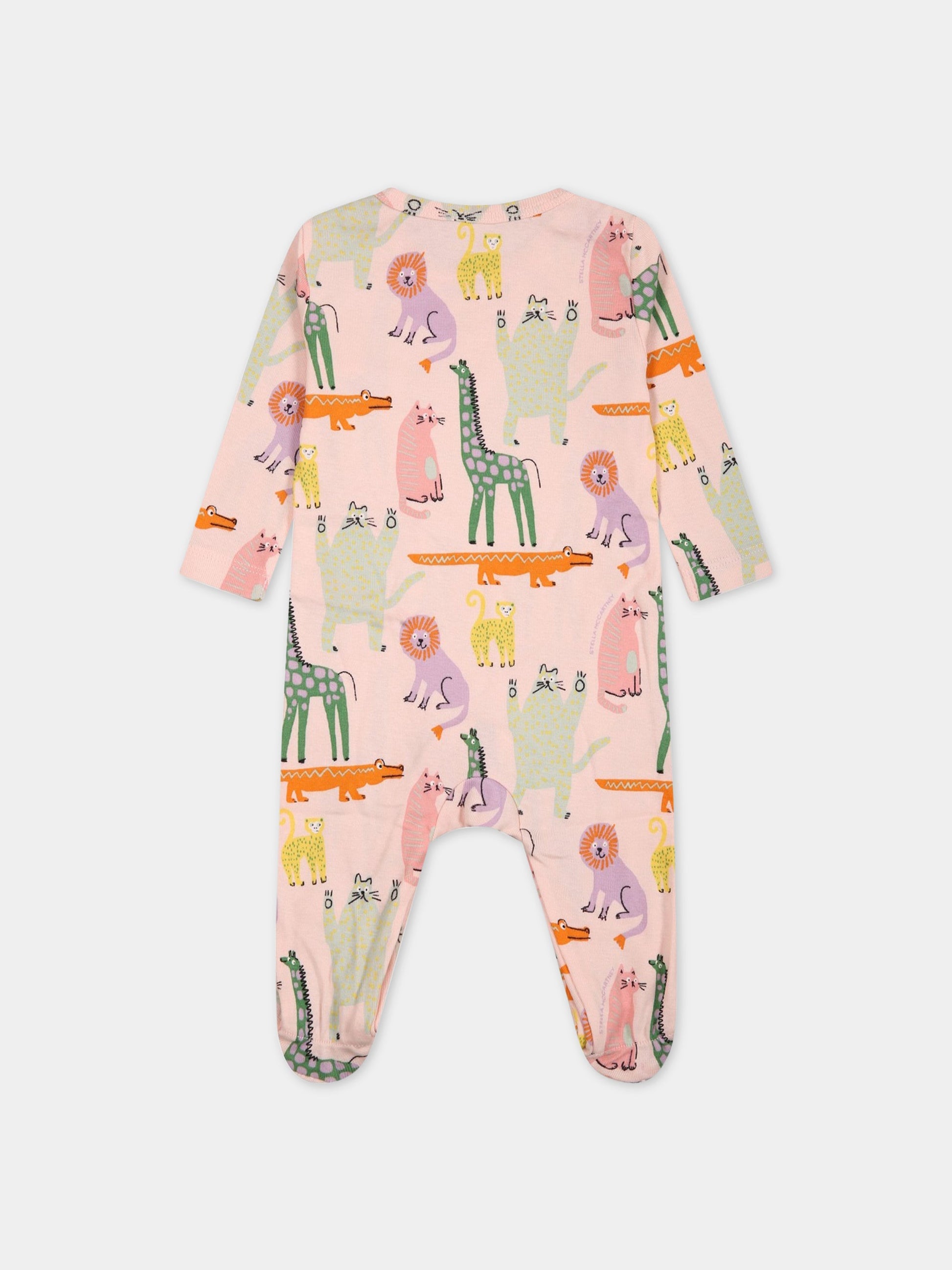Set rosa per neonata con stampa,Stella Mccartney Kids,TSB009 Z1098 503MC