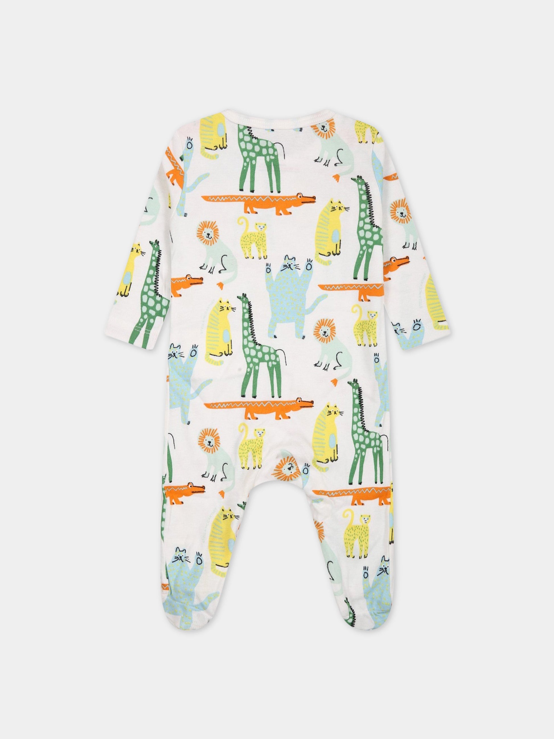 Set bianco per neonato con stampa,Stella Mccartney Kids,TSB509 Z1098 100MC