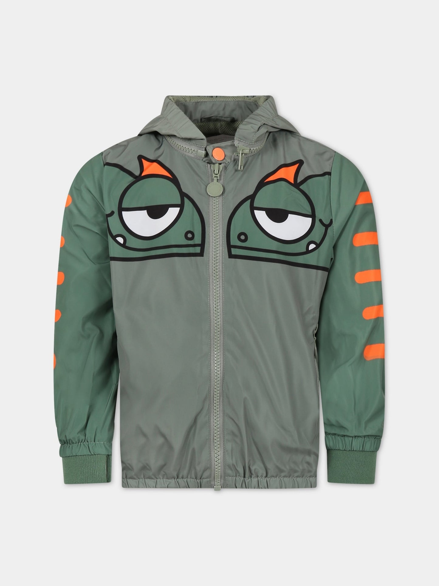 Giubbotto verde per bambino con stampa gechi,Stella Mccartney Kids,TS2Q27 Z0537 718