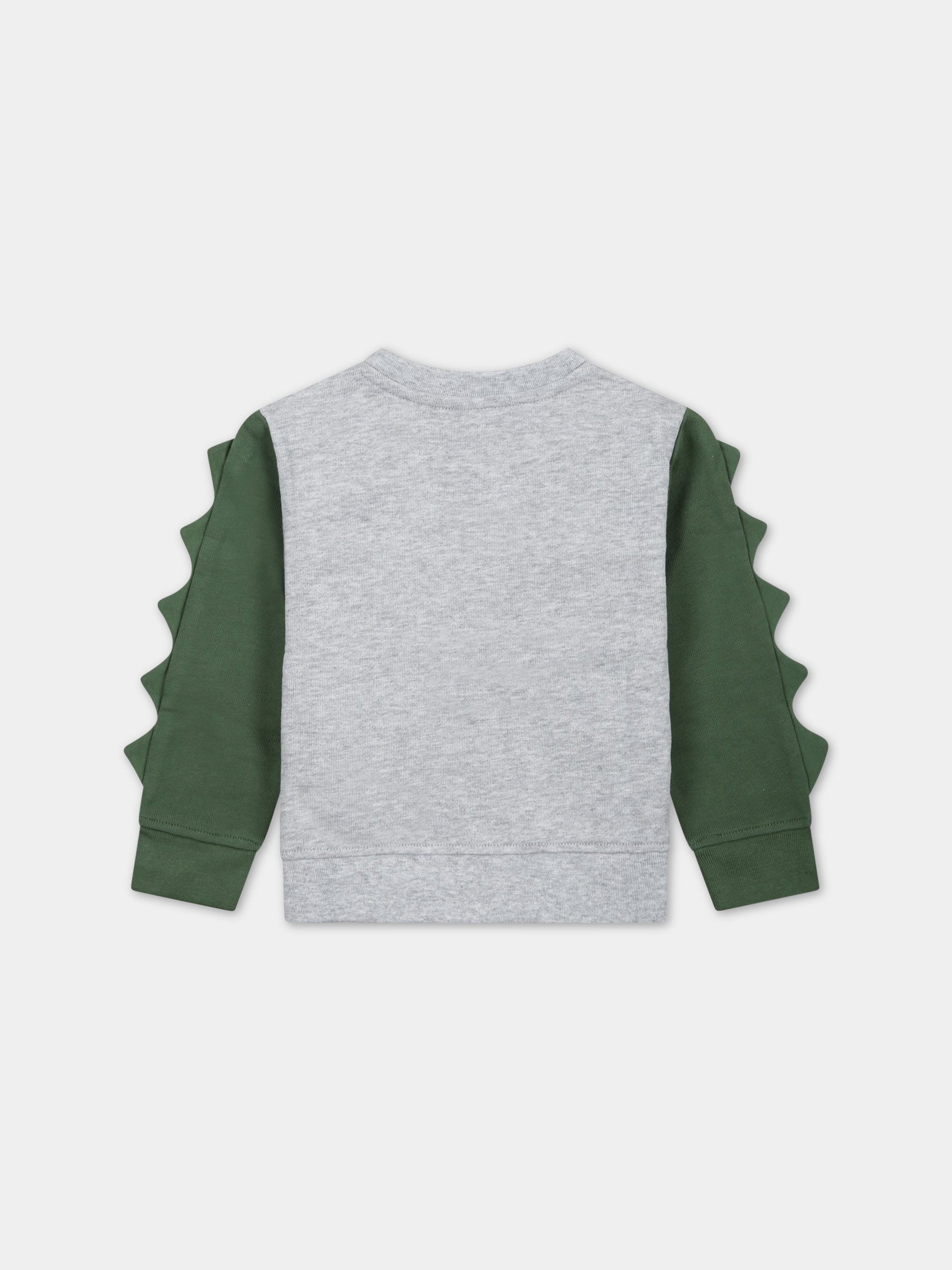 Felpa grigia per neonato con camaleonti,Stella Mccartney Kids,TS4550 Z0499 904