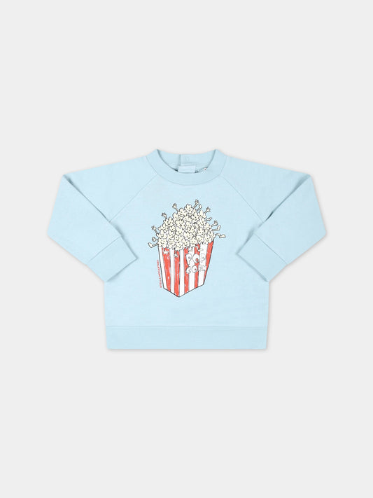 Felpa celeste per neonato con Pop Corn,Stella Mccartney Kids,TS4510 Z0499 607