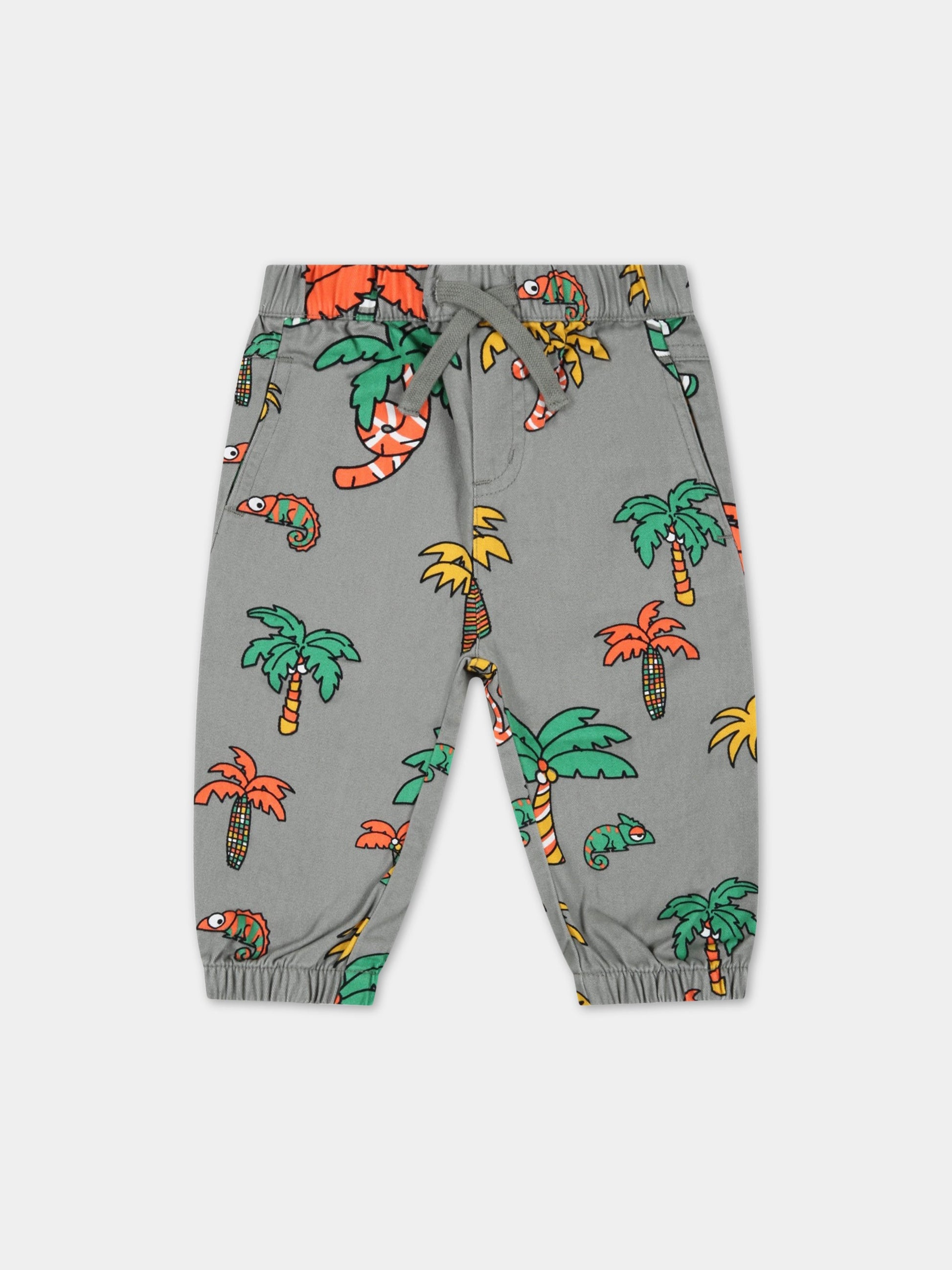 Pantaloni verdi per neonato con palme,Stella Mccartney Kids,TS6550 Z0977 718MC