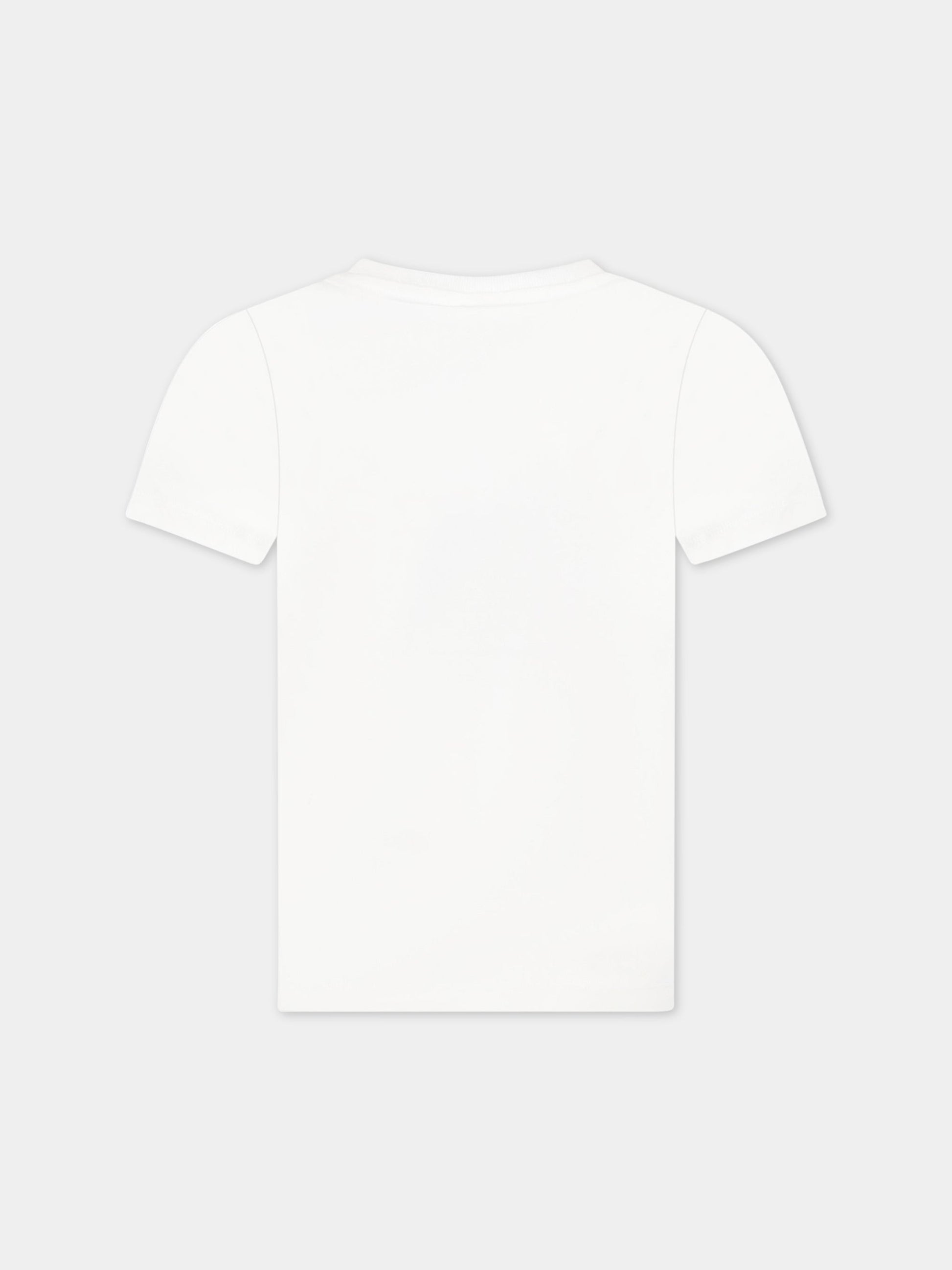 T-shirt bianca con stampa chitarra per bambina,Stella Mccartney Kids,TS8A01 Z0434 101