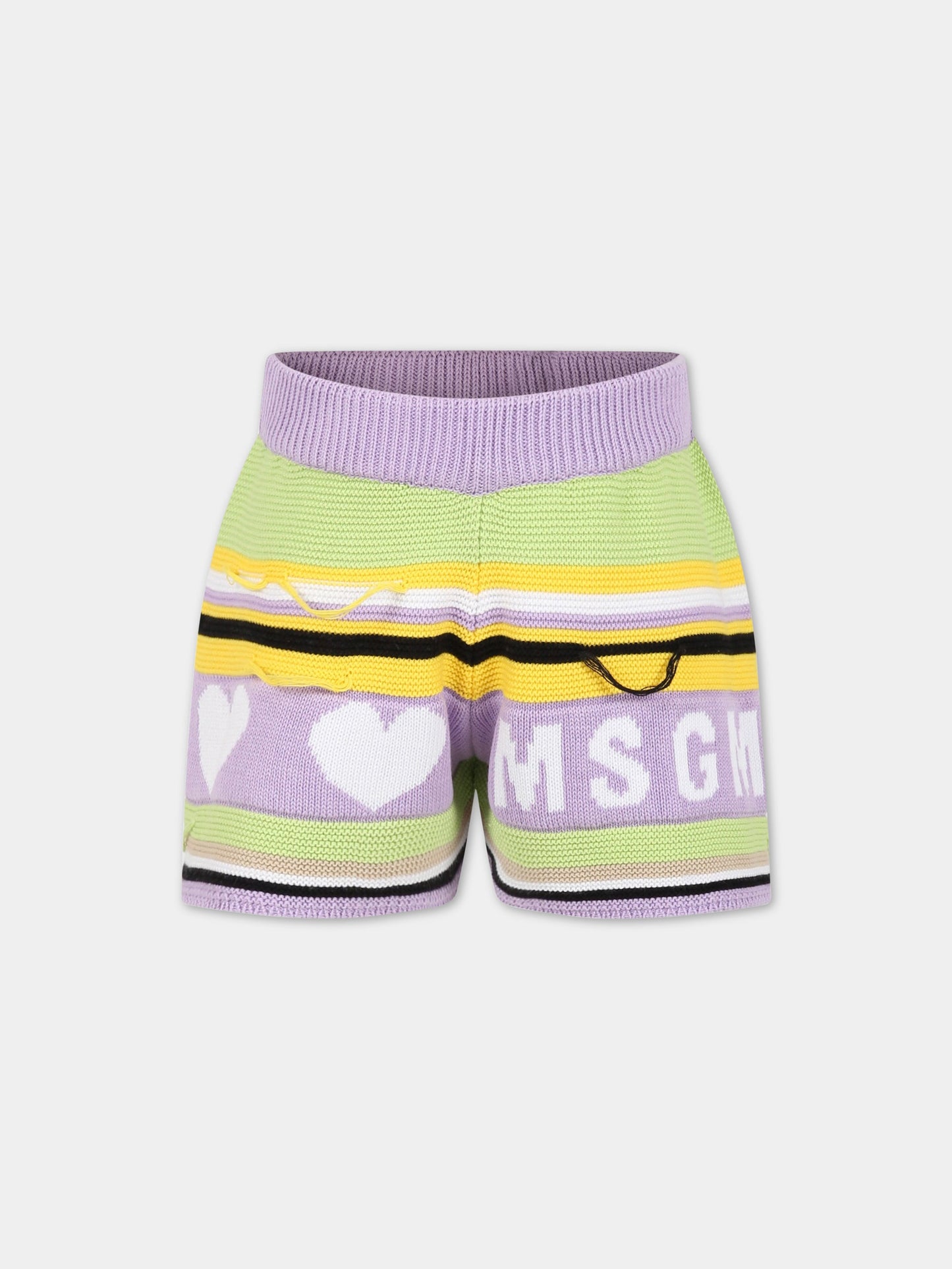 Shorts casual viola per bambina,Msgm Kids,MS029434 071