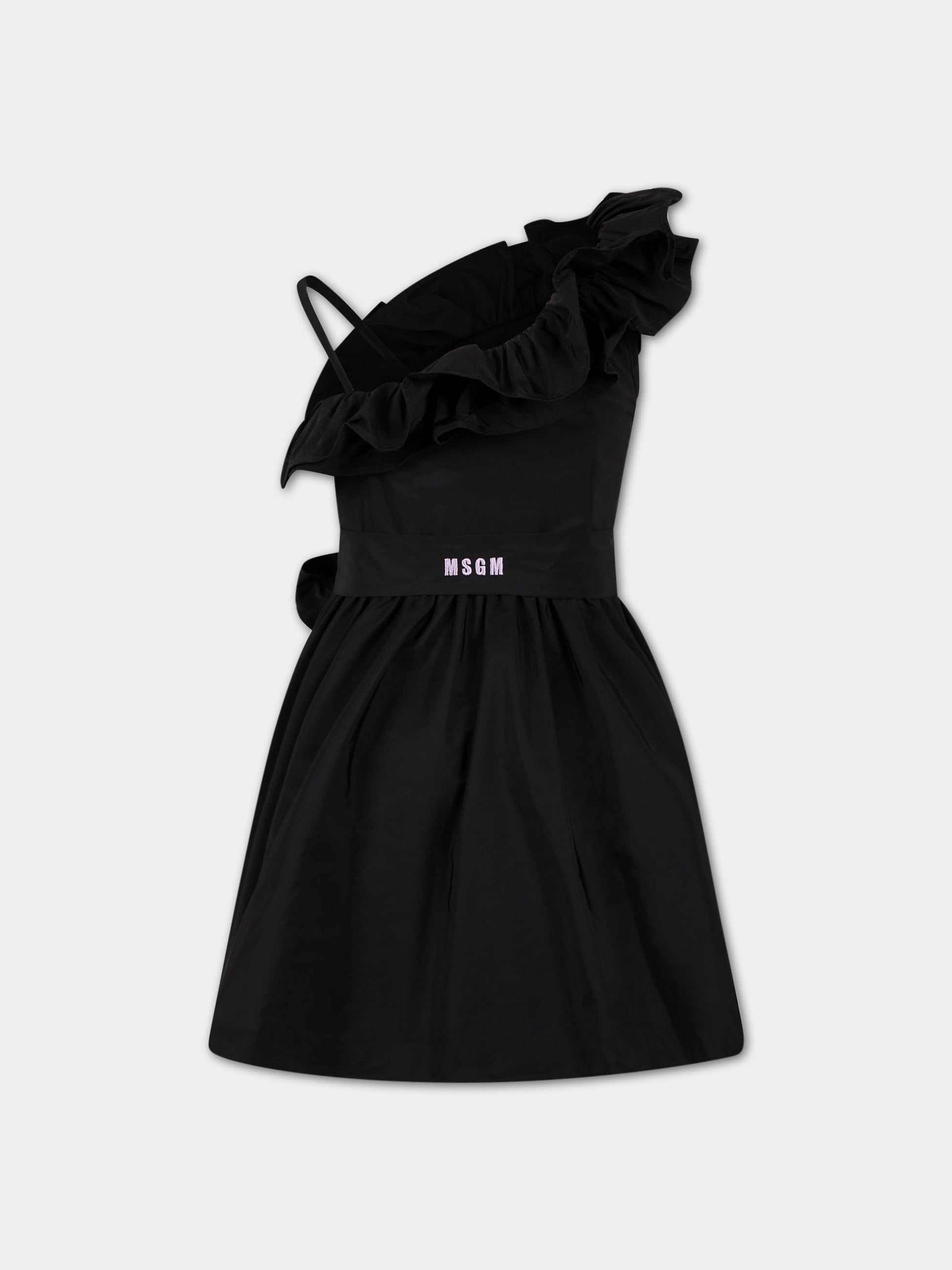 Vestito nero per bambina,Msgm Kids,MS029413 110