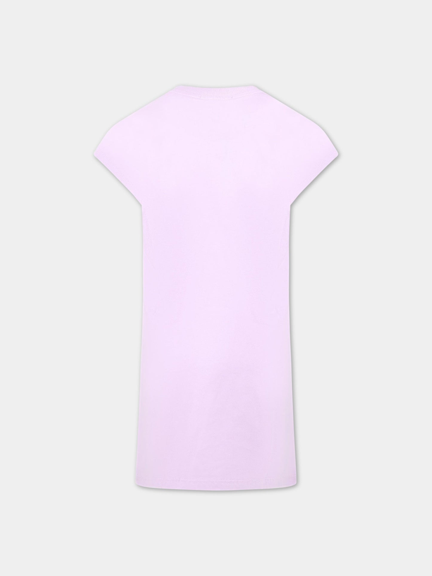 Vestito viola per bambina con logo bianco,Msgm Kids,MS029340 071