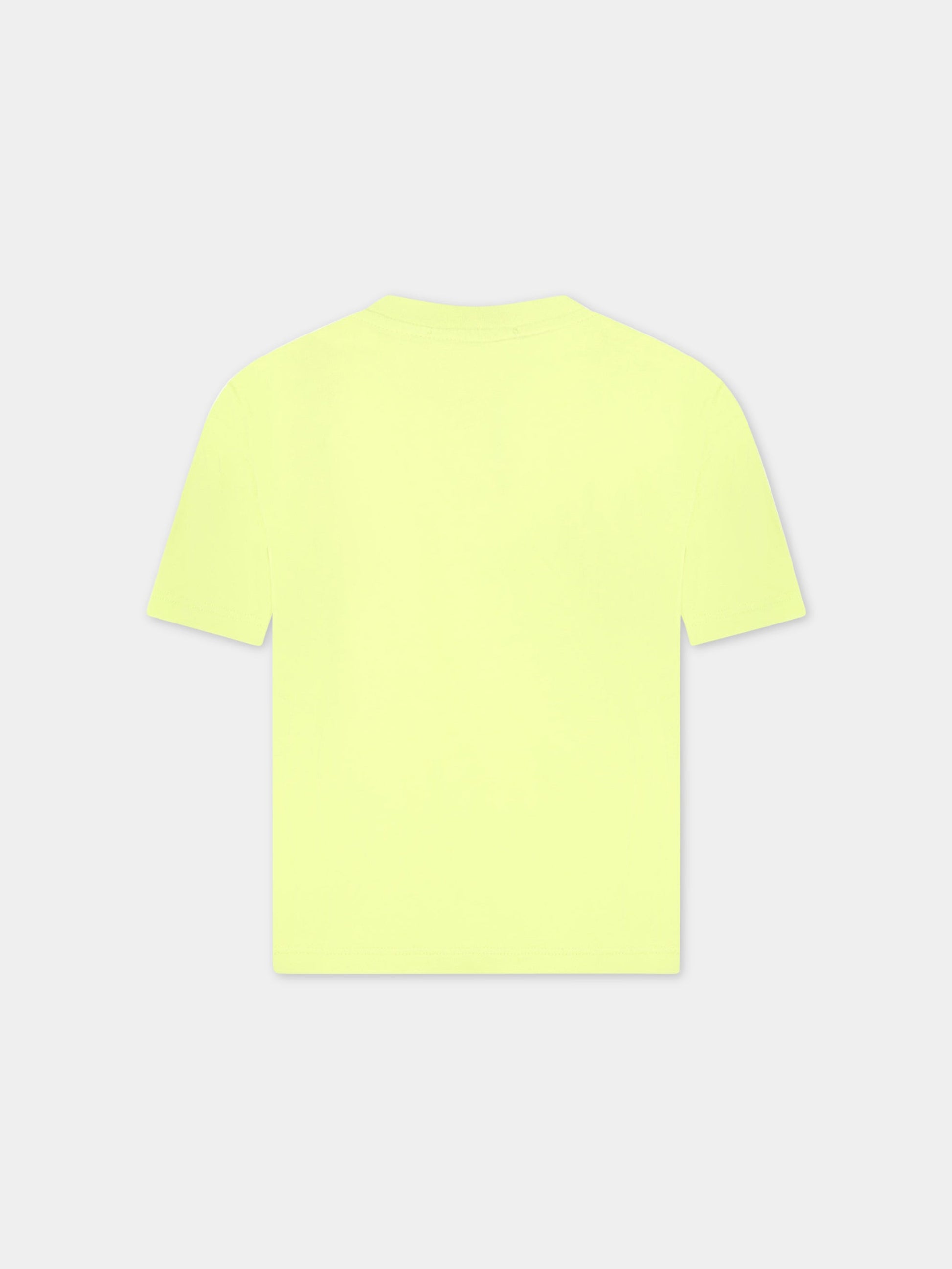 T-shirt verde per bambini con logo multicolor,Msgm Kids,MS029319 086