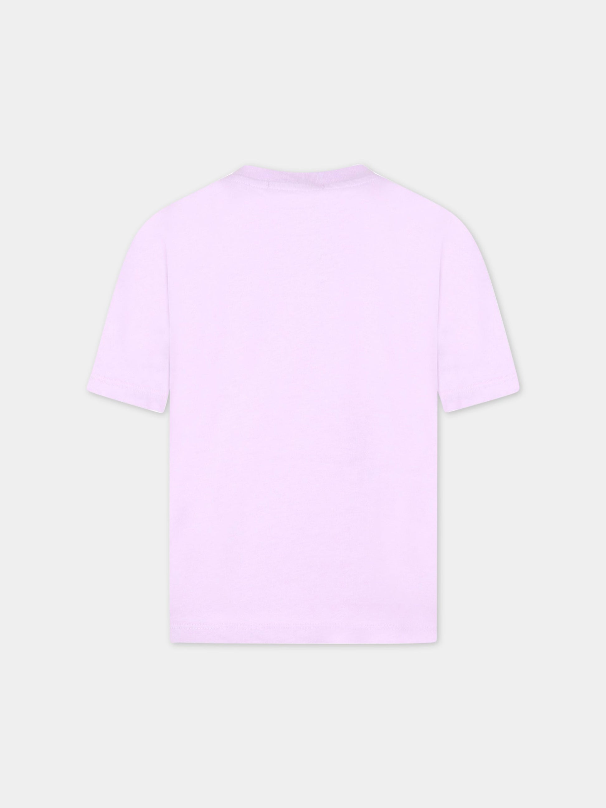 T-shirt viola per bambini con logo multicolor,Msgm Kids,MS029319 071