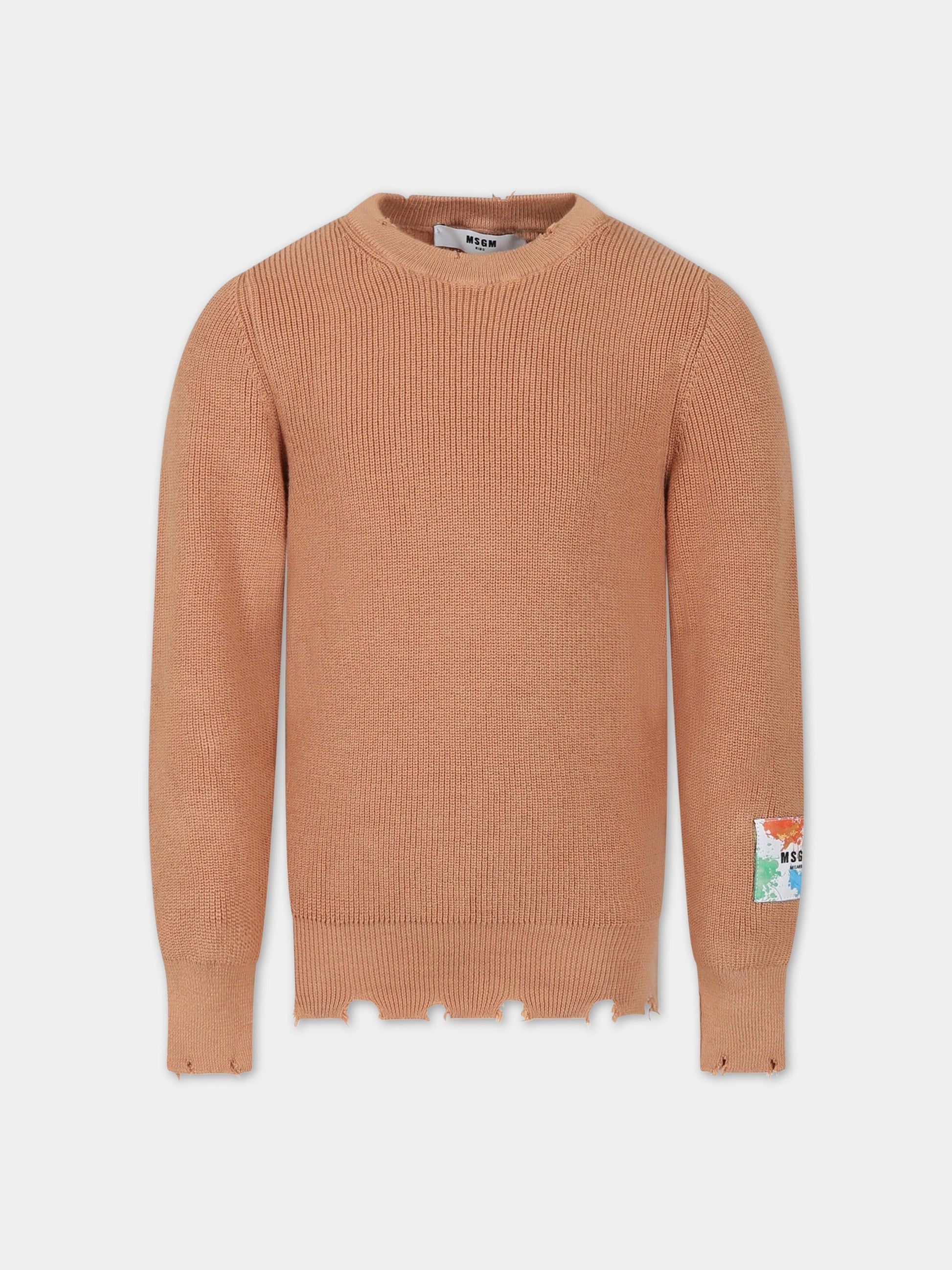 Maglione marrone per bambino,Msgm Kids,MS029555 924