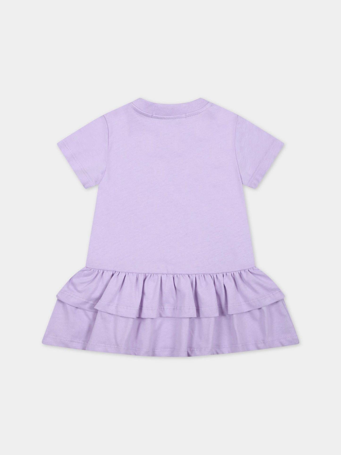 Vestito viola per neonata con logo ricamato,Msgm Kids,MS029362 071