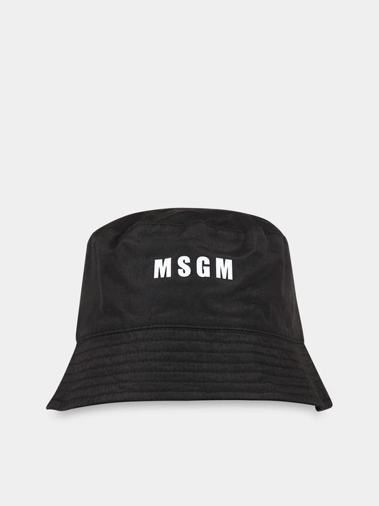 Cloche nera per bambini con logo,Msgm Kids,MS029390 110