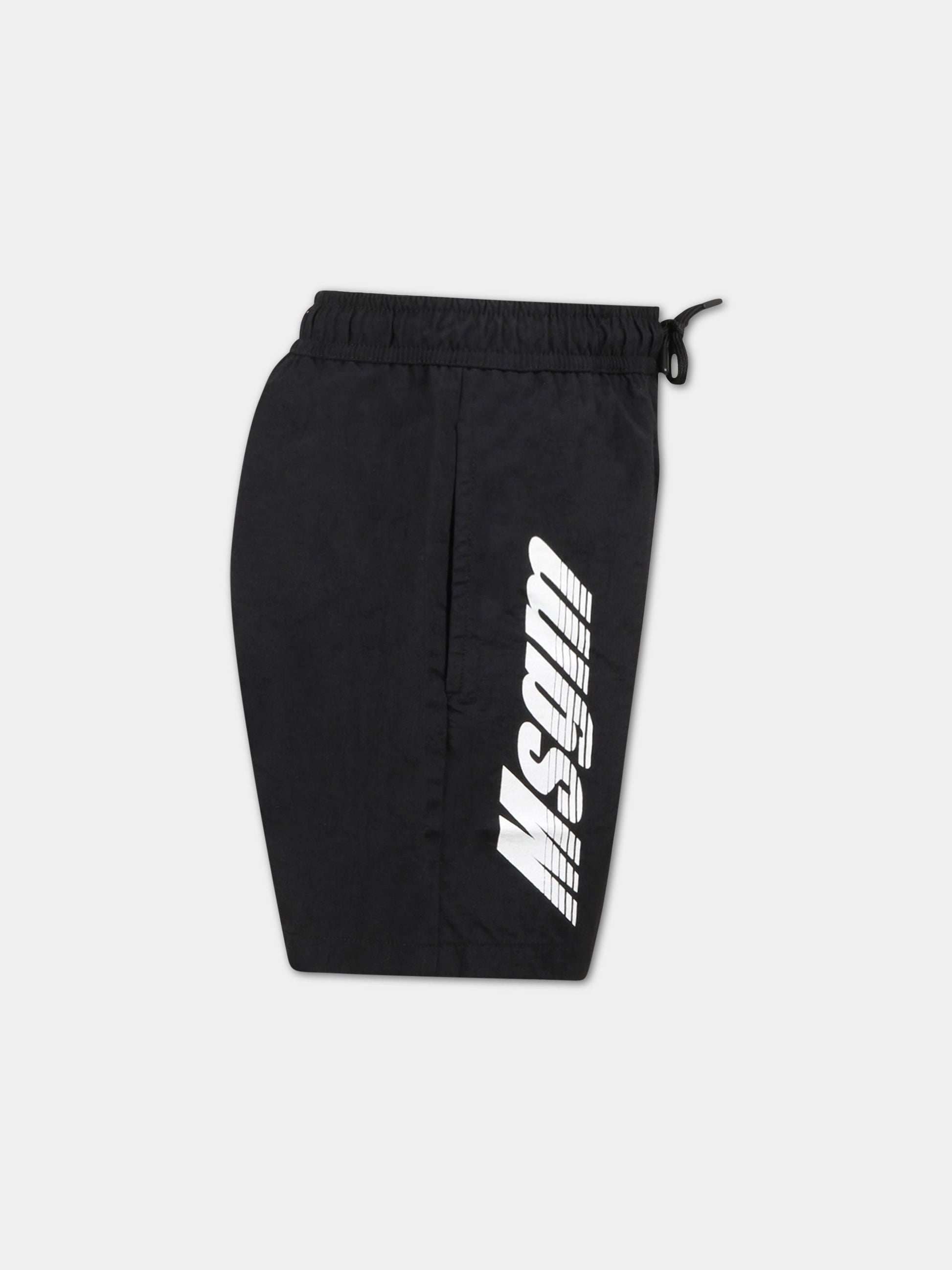 Boxer mare nero per bambino con logo bianco,Msgm Kids,MS029495 110