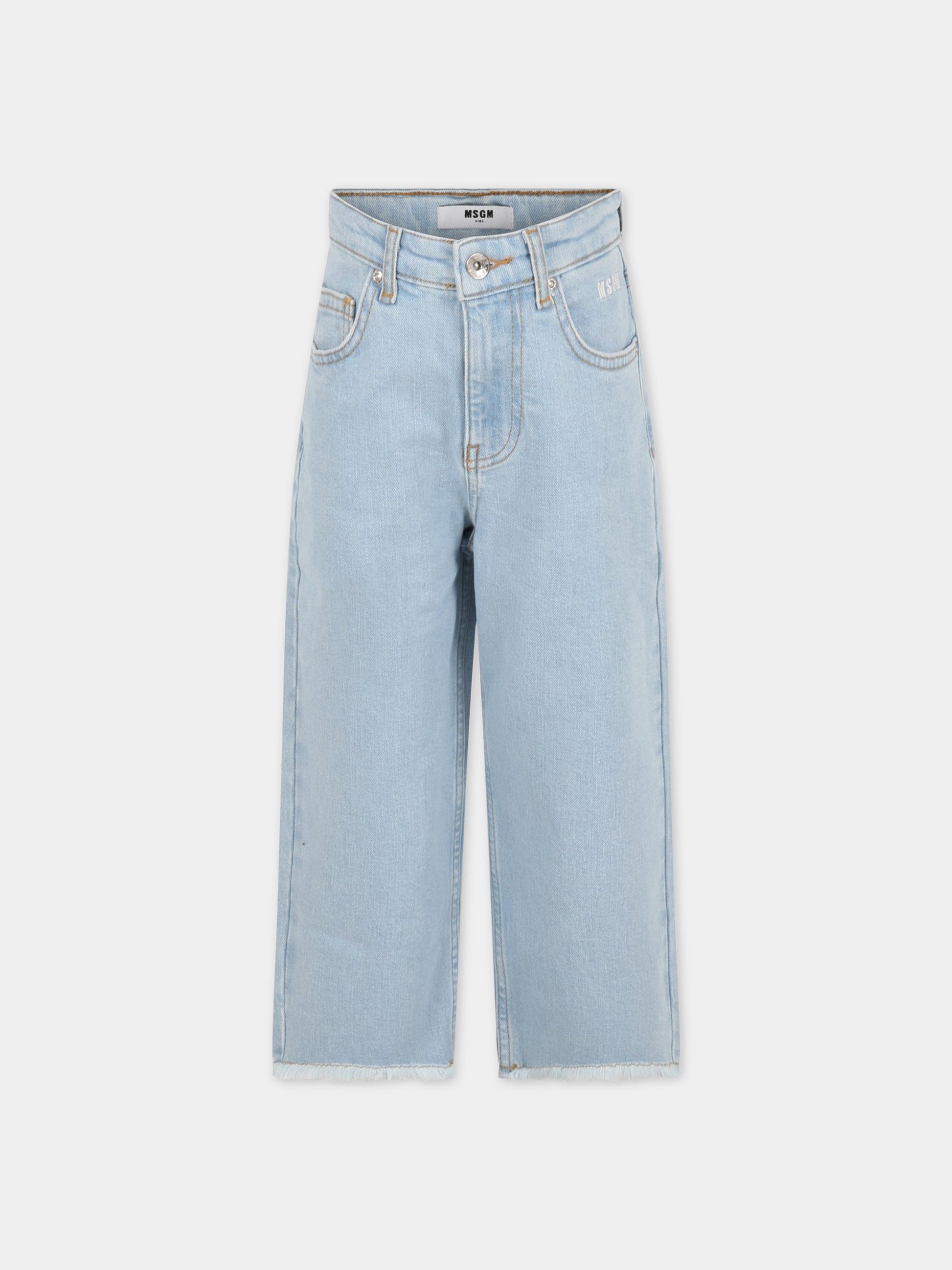 Jeans celesti per bambina con logo,Msgm Kids,MS029379 126