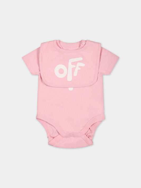 Set rosa per neonata con logo,Off White,OG2X005S23JER0033001