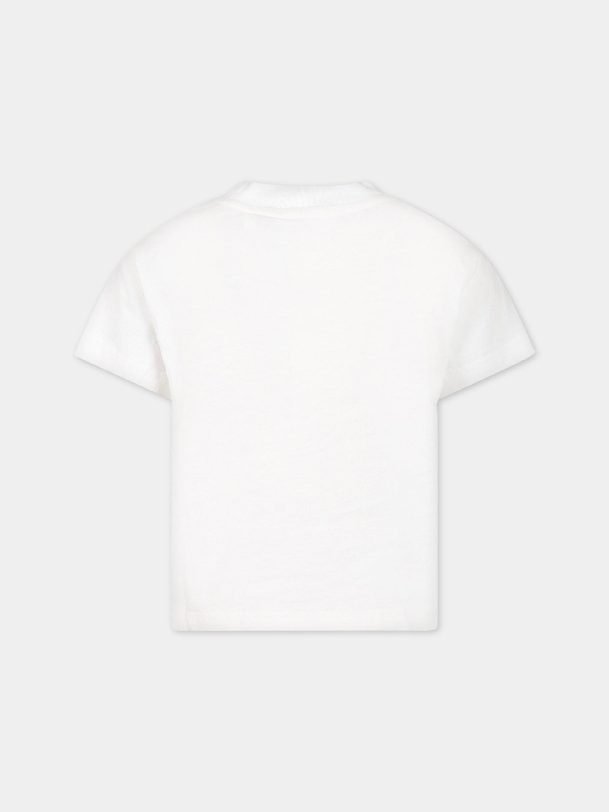 T-shirt bianca per bambino con stampa logo,Palm Angels,PBAA003C99JER0010160