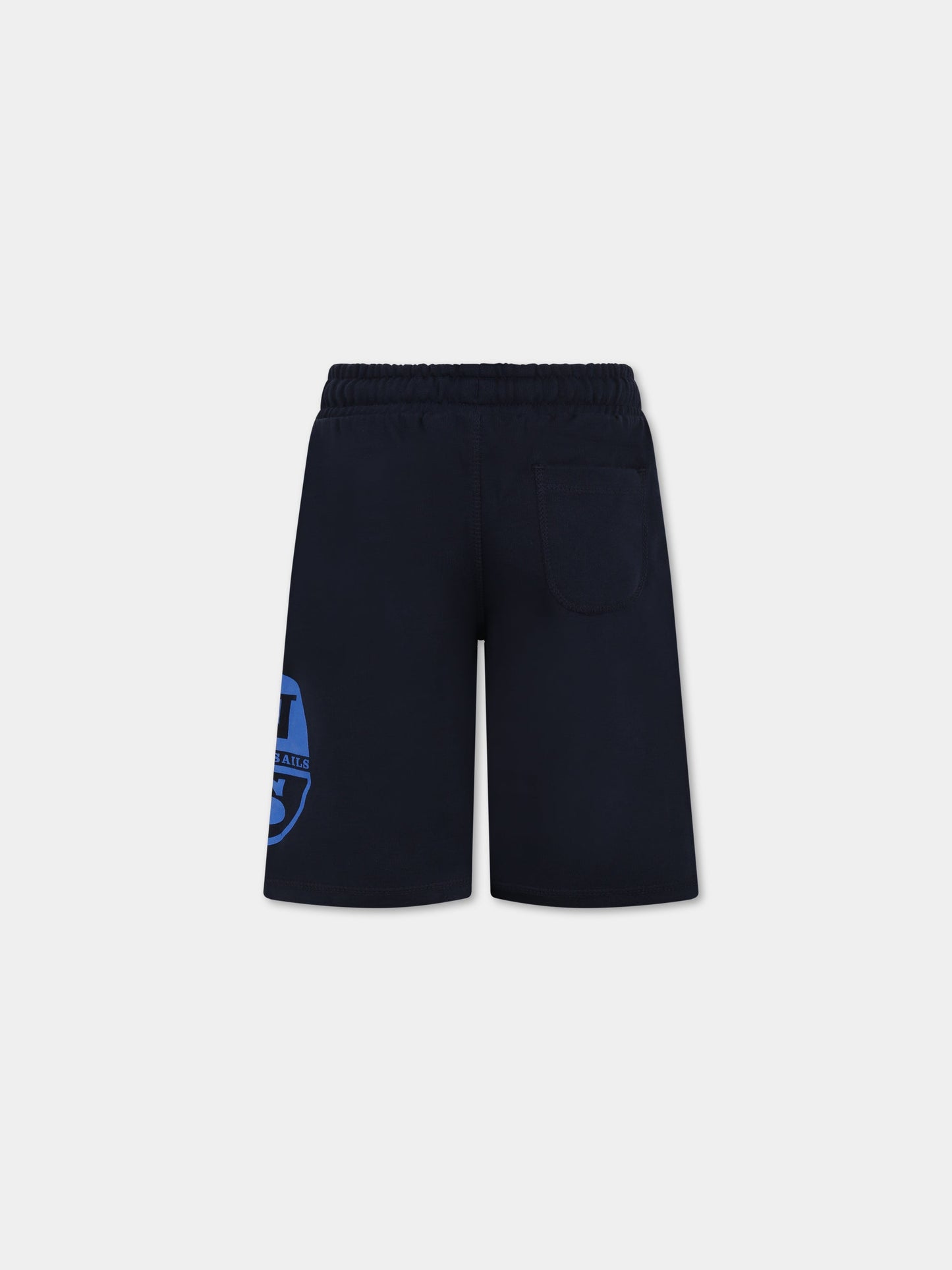 Shorts blu per bambino con logo,North Sails,775366 000 0802