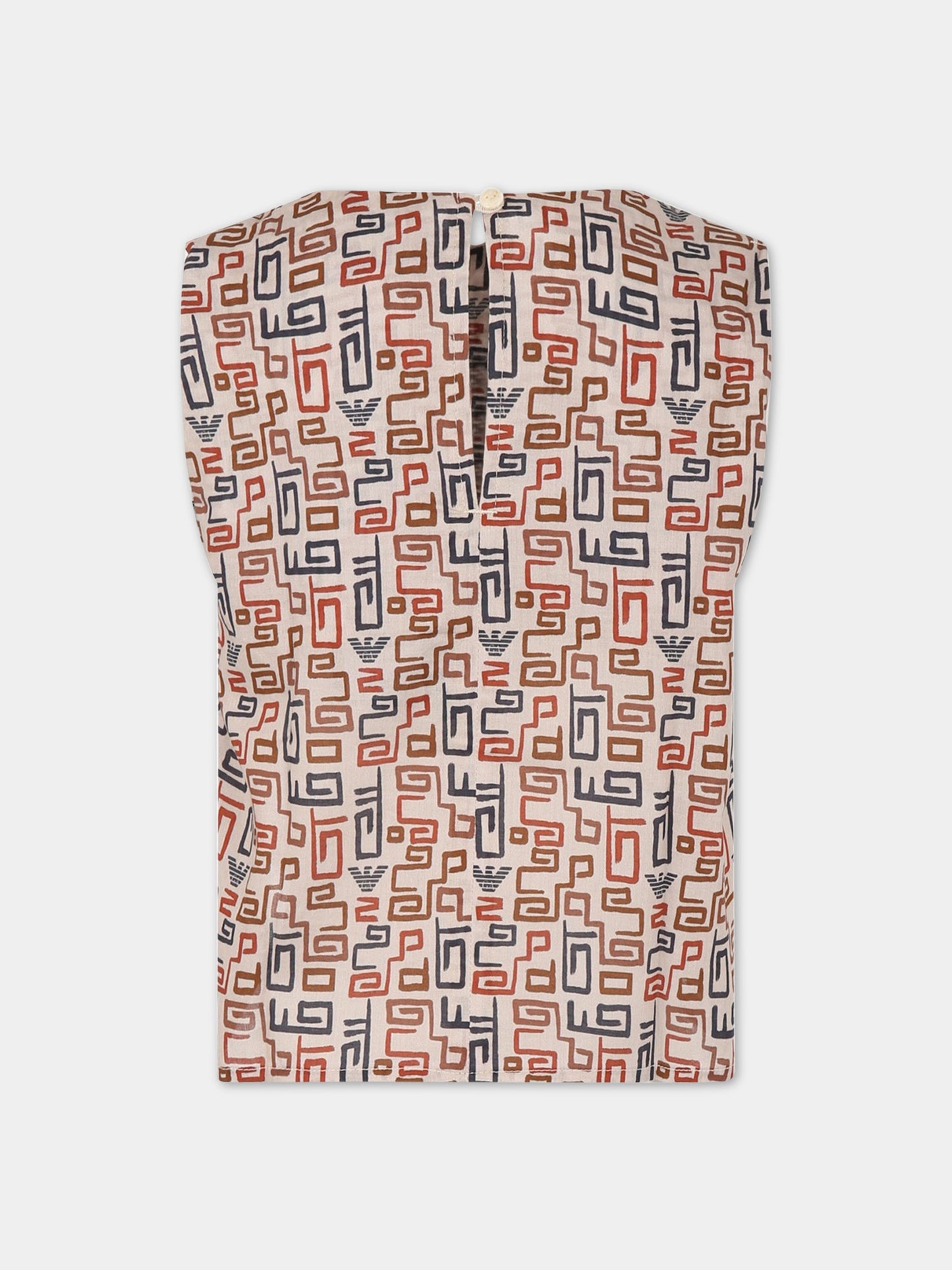 T-shirt avorio per bambina con logo,Armani Junior,3R3H02 1NS9Z F184