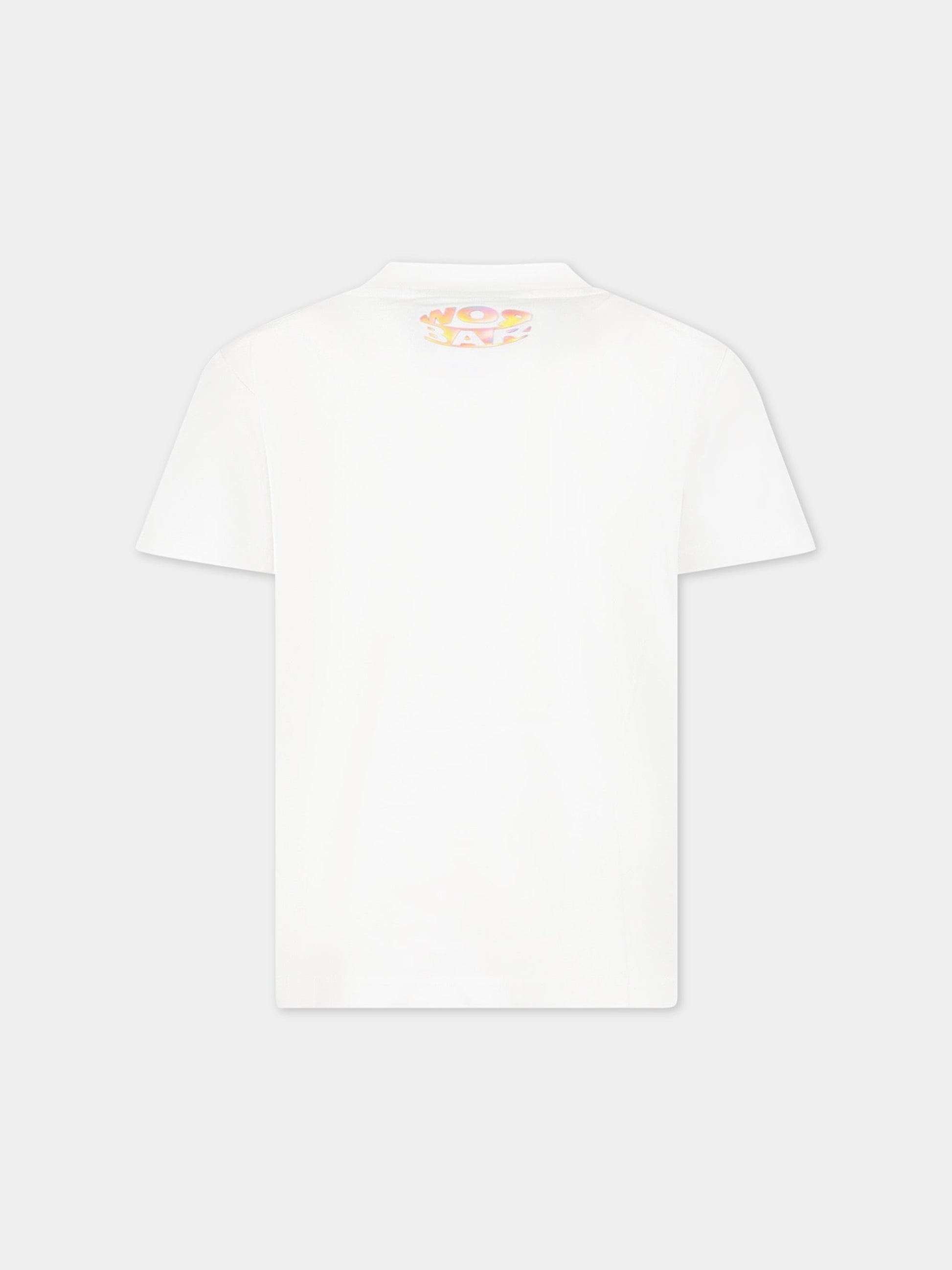 T-shirt bianca per bambino con smile nero,Barrow,032936 002