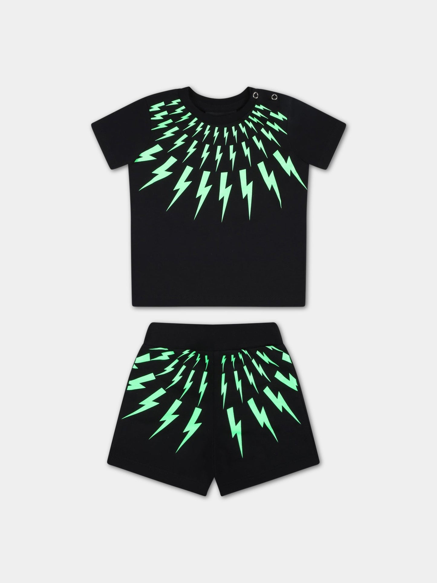 Tuta nera per neonato con iconiche saette,Neil Barrett Kids,033636 110/48