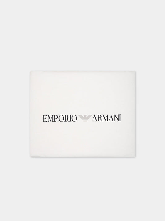 Coperta bianca per neonato con logo,Armani Junior,8NN840 NJ05Z F110