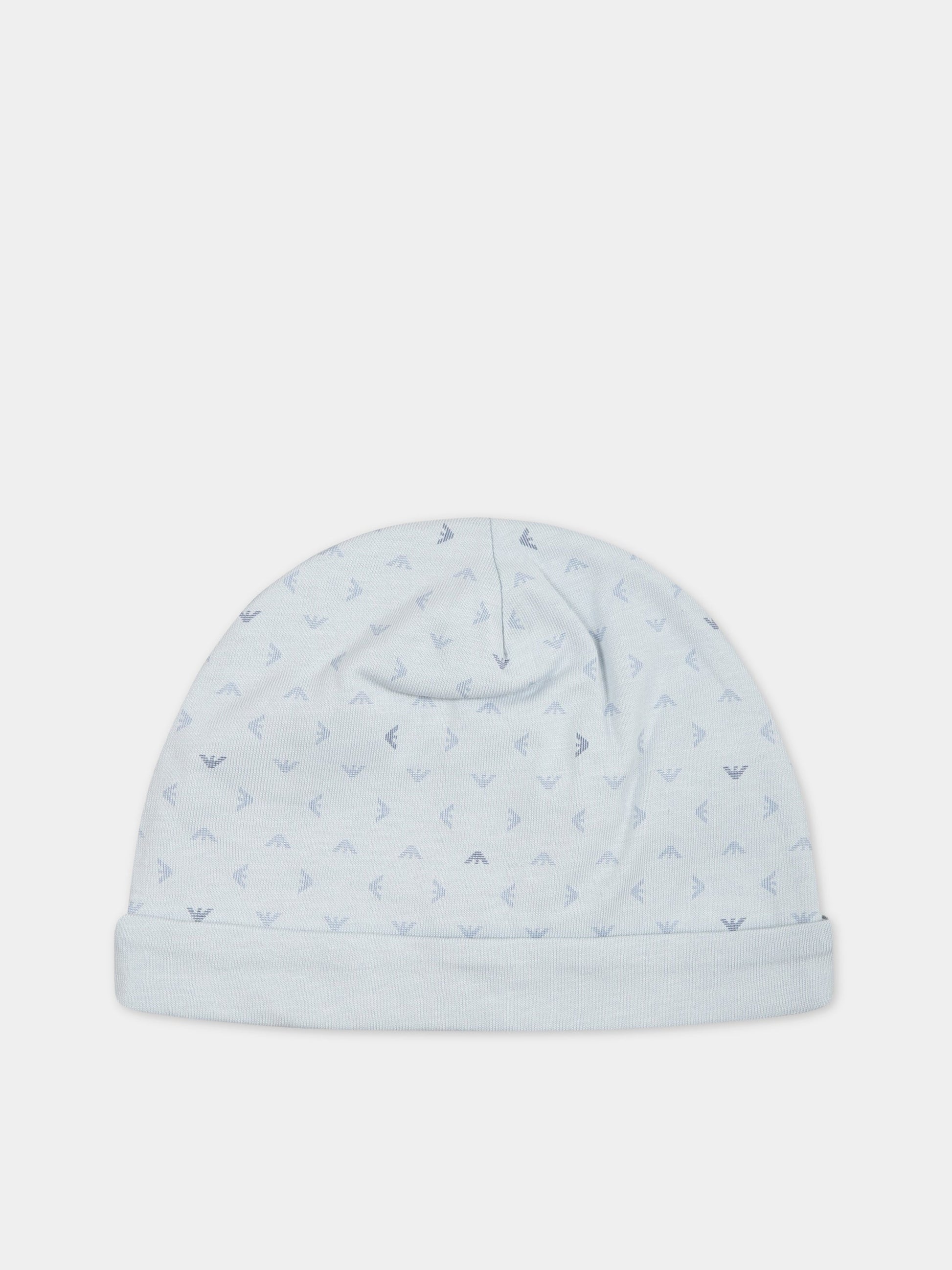 Set per neonato celeste con logo,Armani Junior,8NNV47 NJ05Z F705