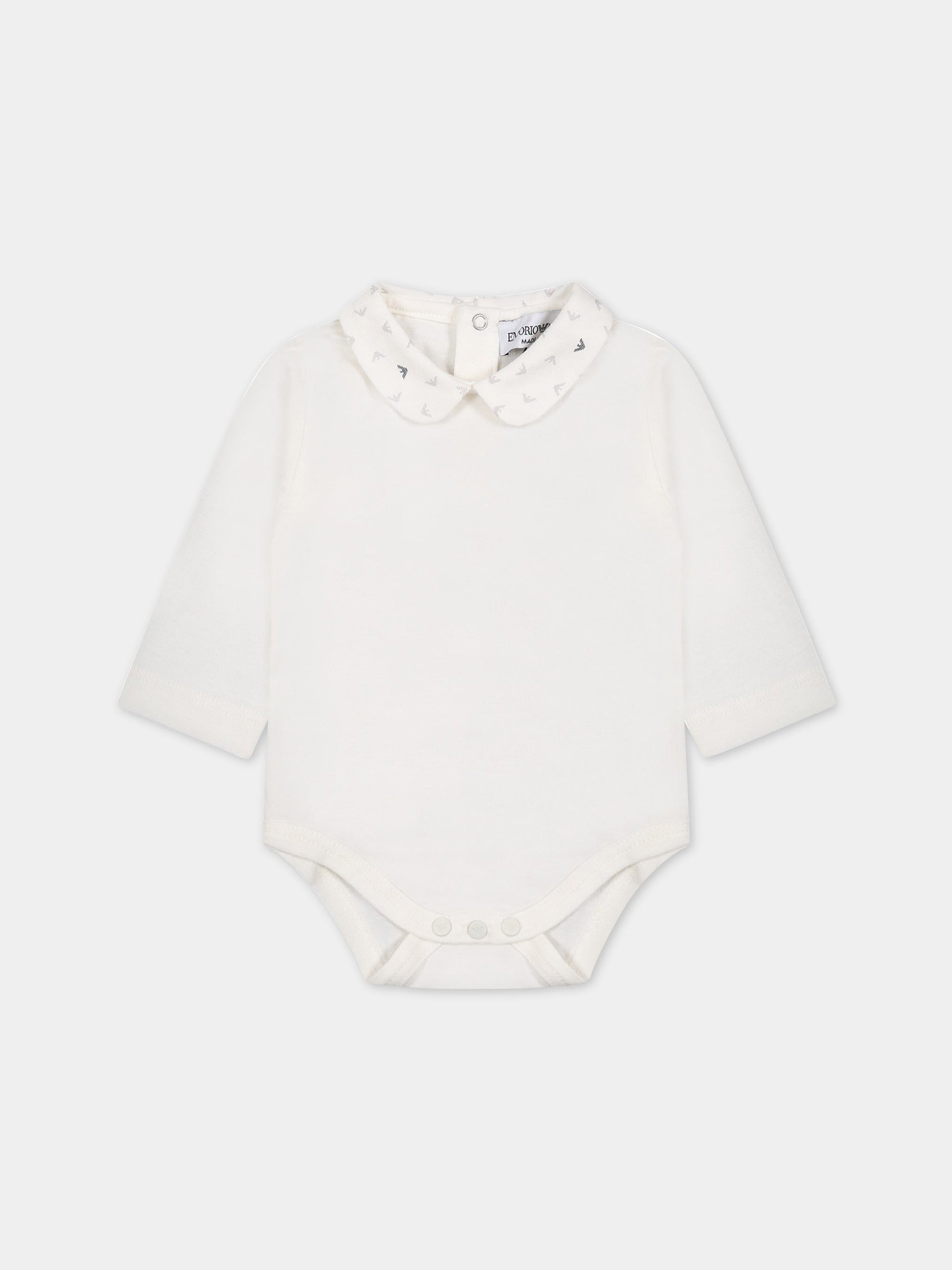 Coompleto bianco per neonato con iconici aquilotti,Armani Junior,8NNV48 NJ05Z F110