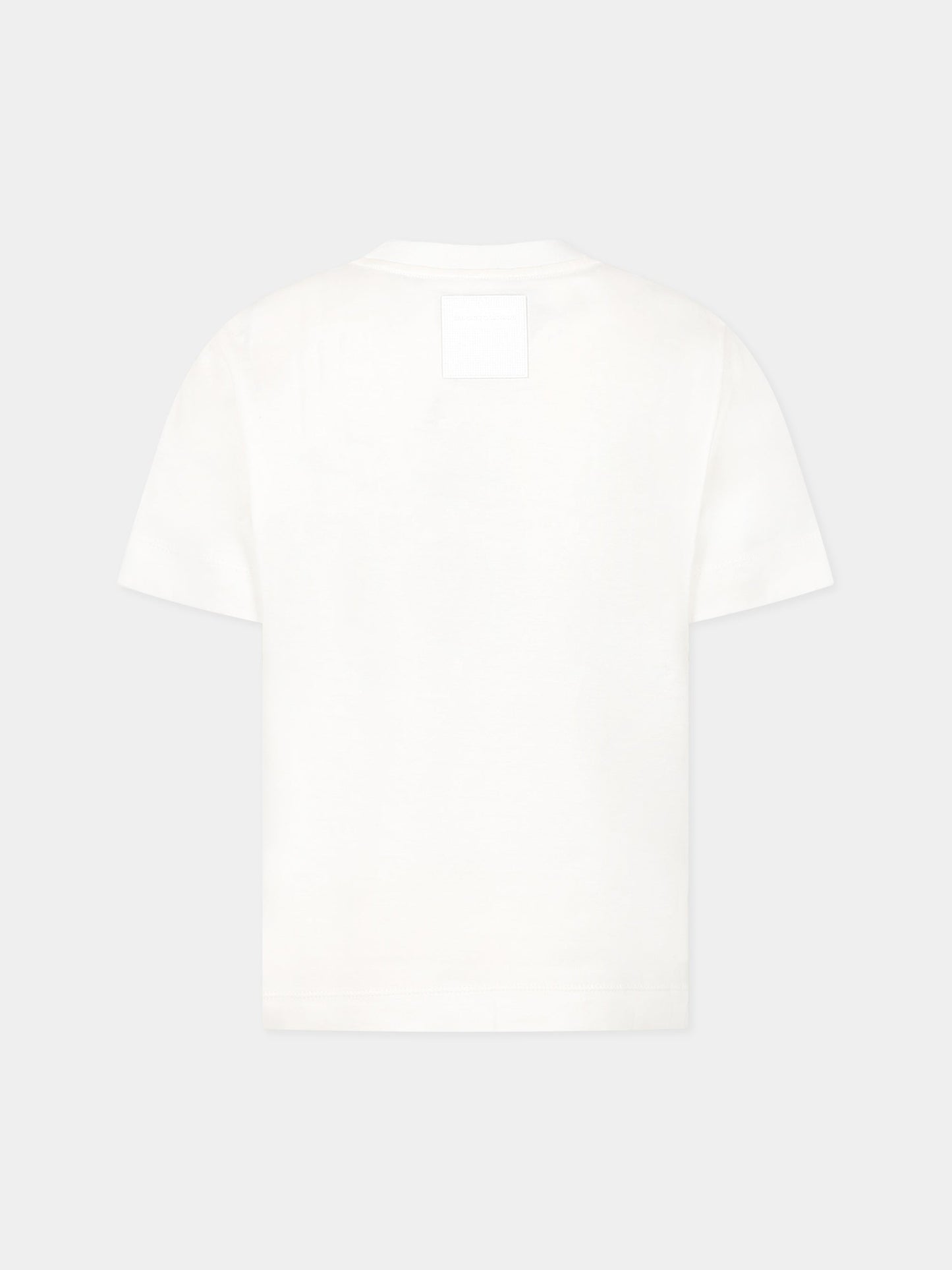 T-shirt bianca per bambino con logo,Armani Junior,3R4TBD 1JUVZ 0101