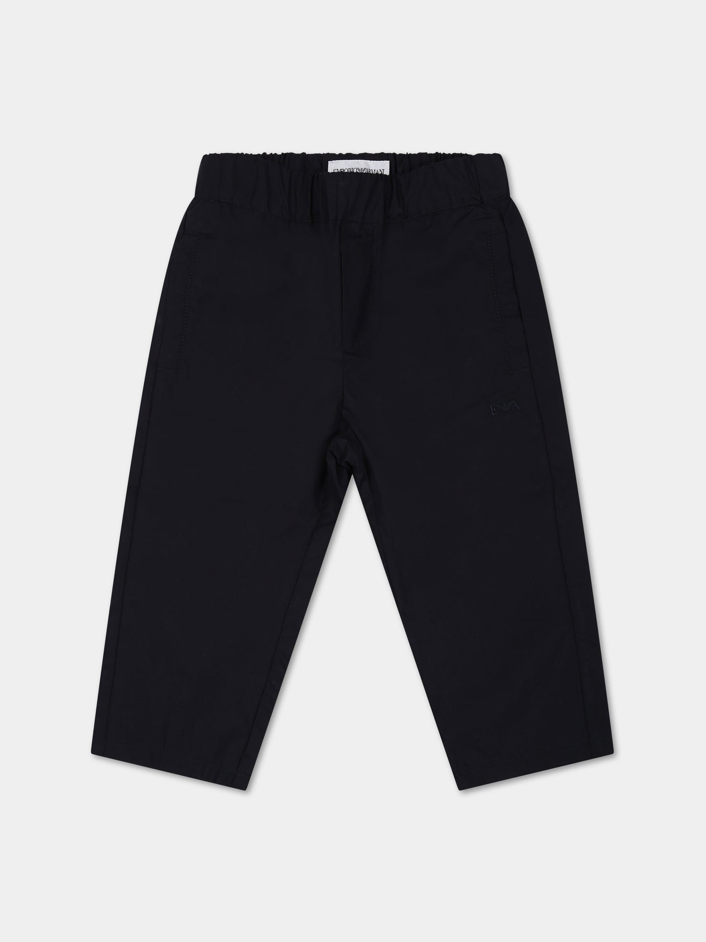 Pantaloni blu per neonato con logo e iconico aquilotto,Armani Junior,3RHPJ3 4N7IZ 0920