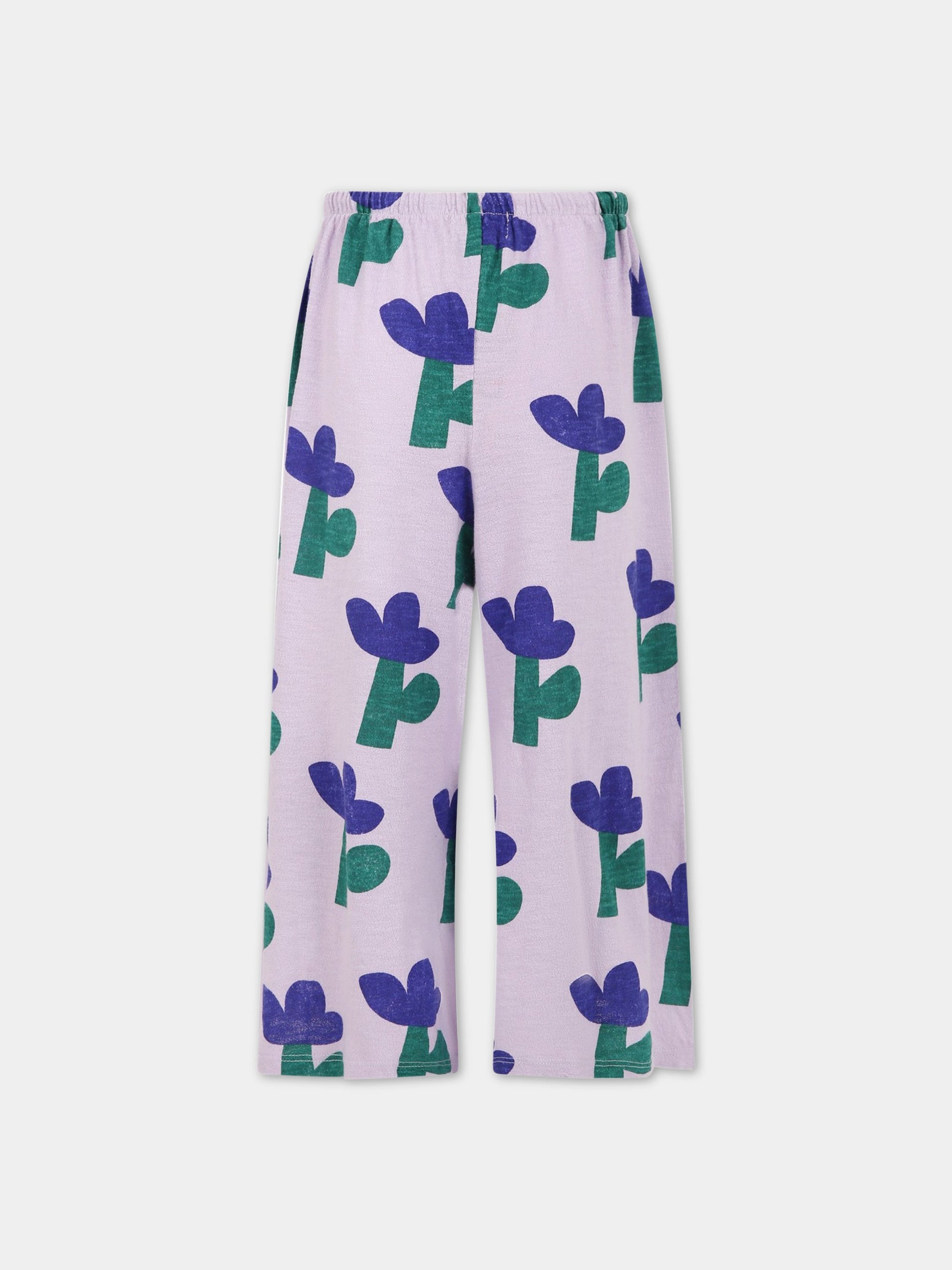 Pantaloni viola per bambina con logo,Bobo Choses,123AC084