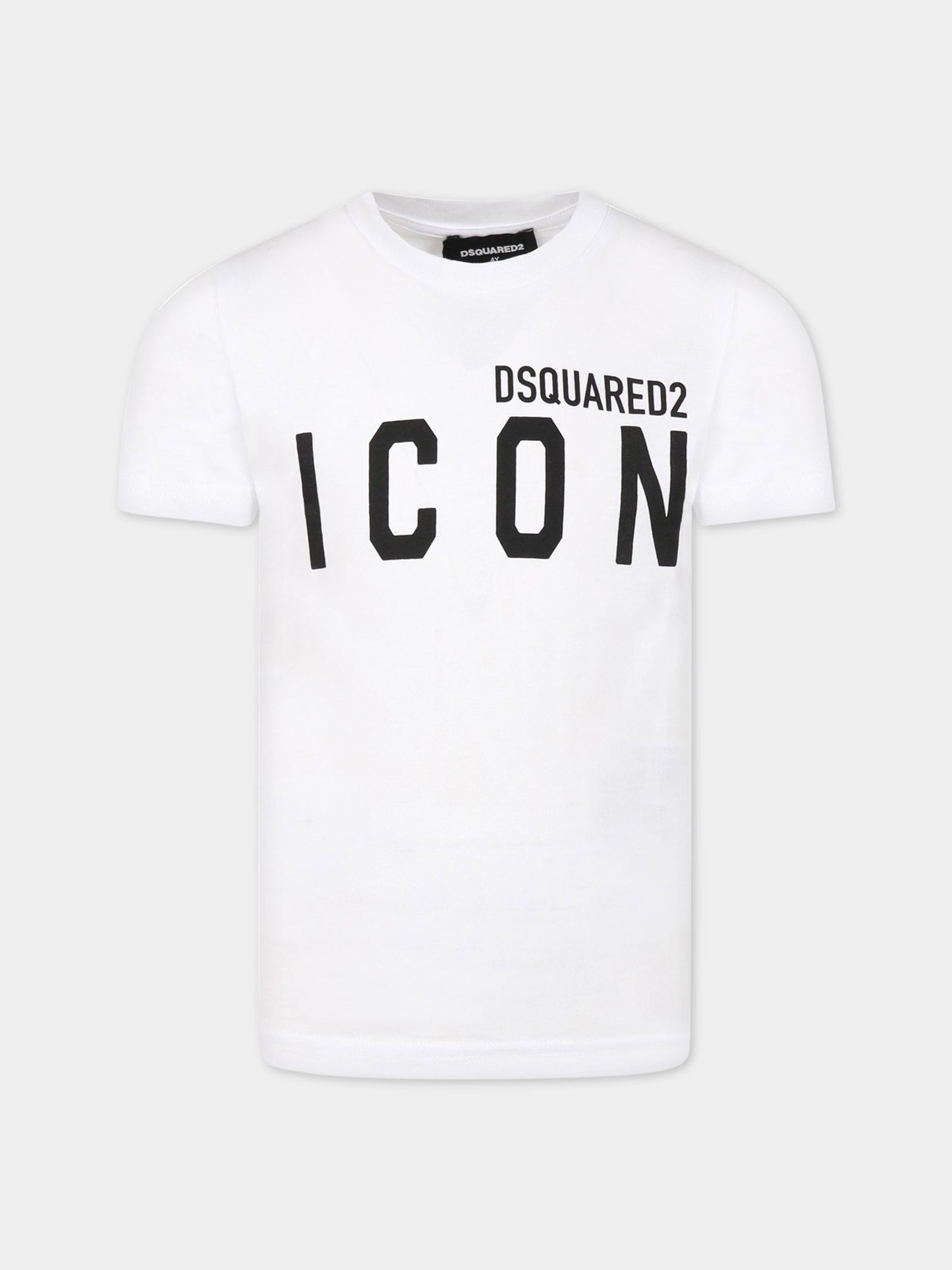 T-shirt bianca per bambino con logo,Dsquared2,DQ1359 D00MV DQ100
