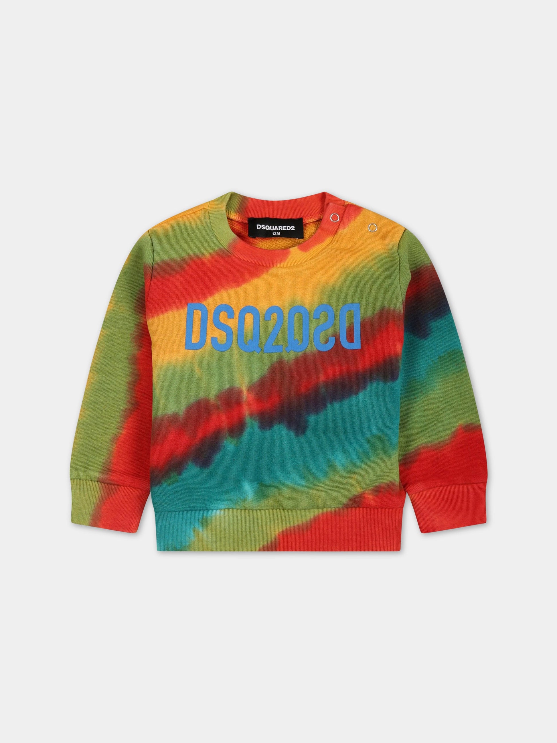 Felpa multicolor per neonato con logo,Dsquared2,DQ1602 D0A3T DQ255