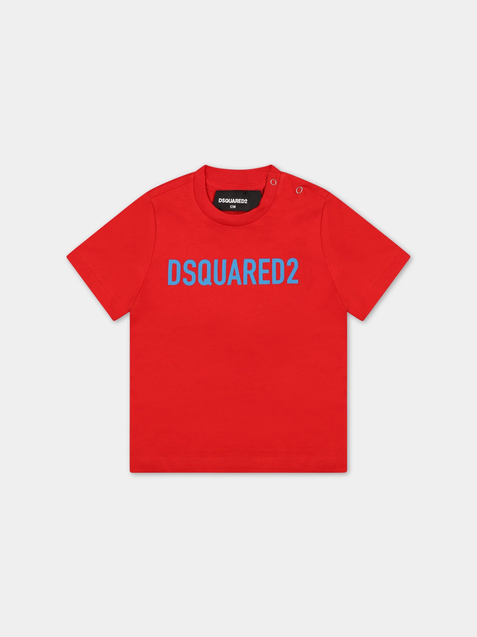 T-shirt rossa per neonato con logo,Dsquared2,DQ1781 D0A4C DQ413