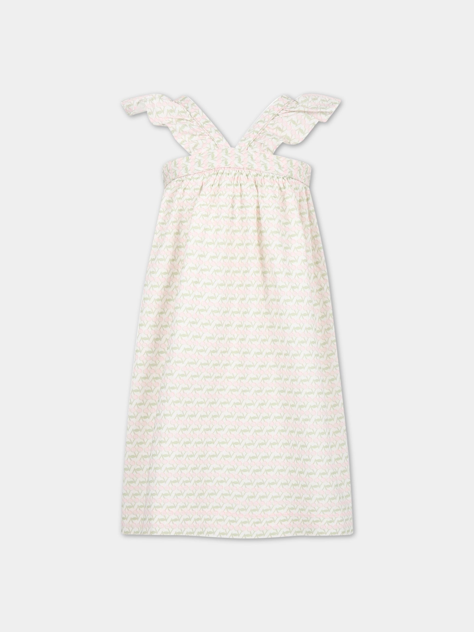 Vestito bianco per neonata con ciliegie,Bonpoint,S03GDRW00111 620