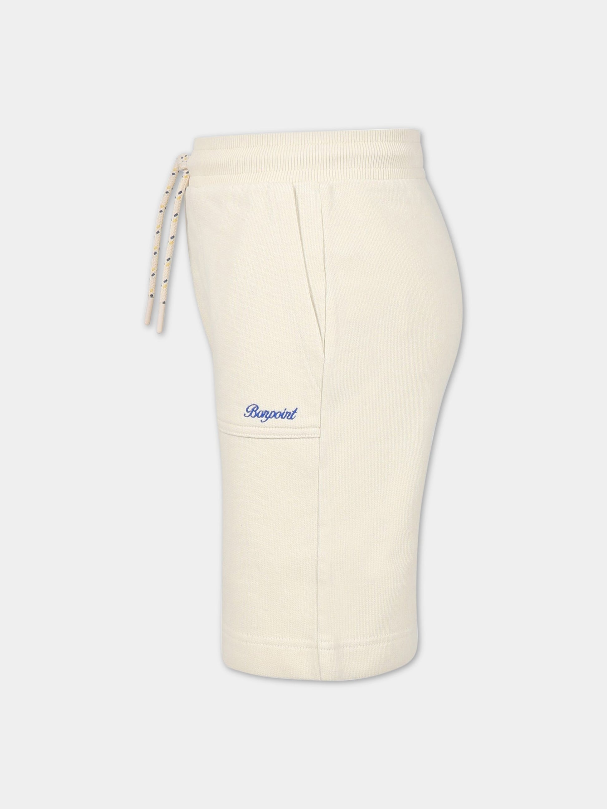Shorts avorio per bambino con logo,Bonpoint,S03BBEW00008 003A