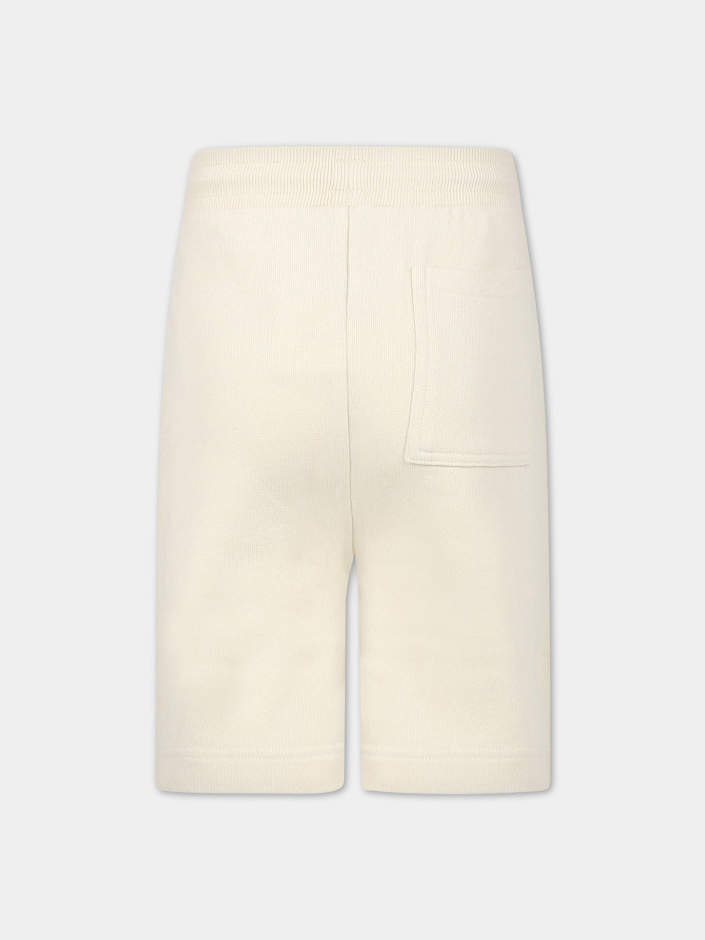 Shorts avorio per bambino con logo,Bonpoint,S03BBEW00008 003A