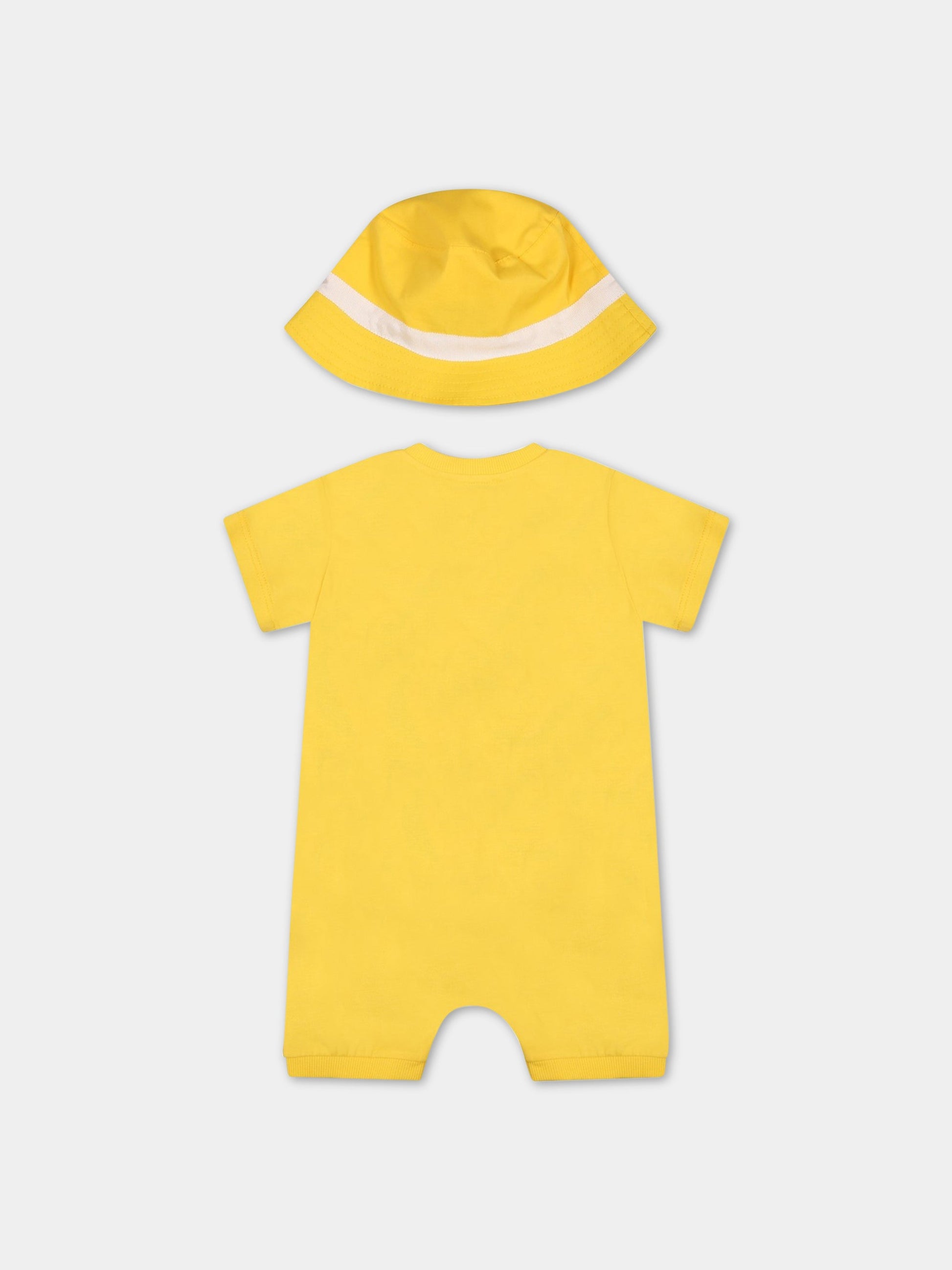 Set giallo per neonati con stampa e Teddy Bear,Moschino Kids,MUY04T LAA24 50162