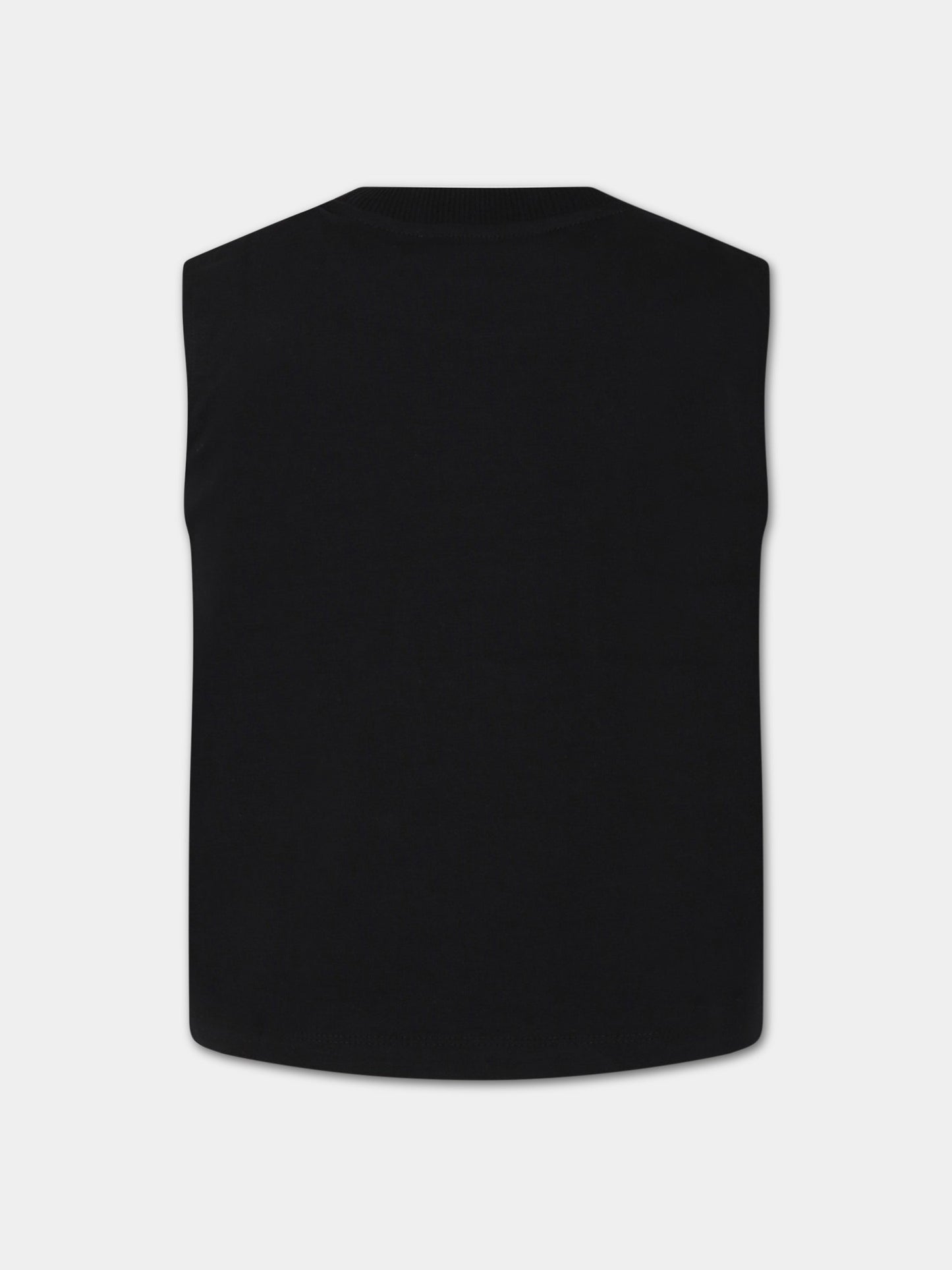 T-shirt nera per bambini con stampa, logo e Teddy Bear,Moschino Kids,HUM047 LBA08 NERO