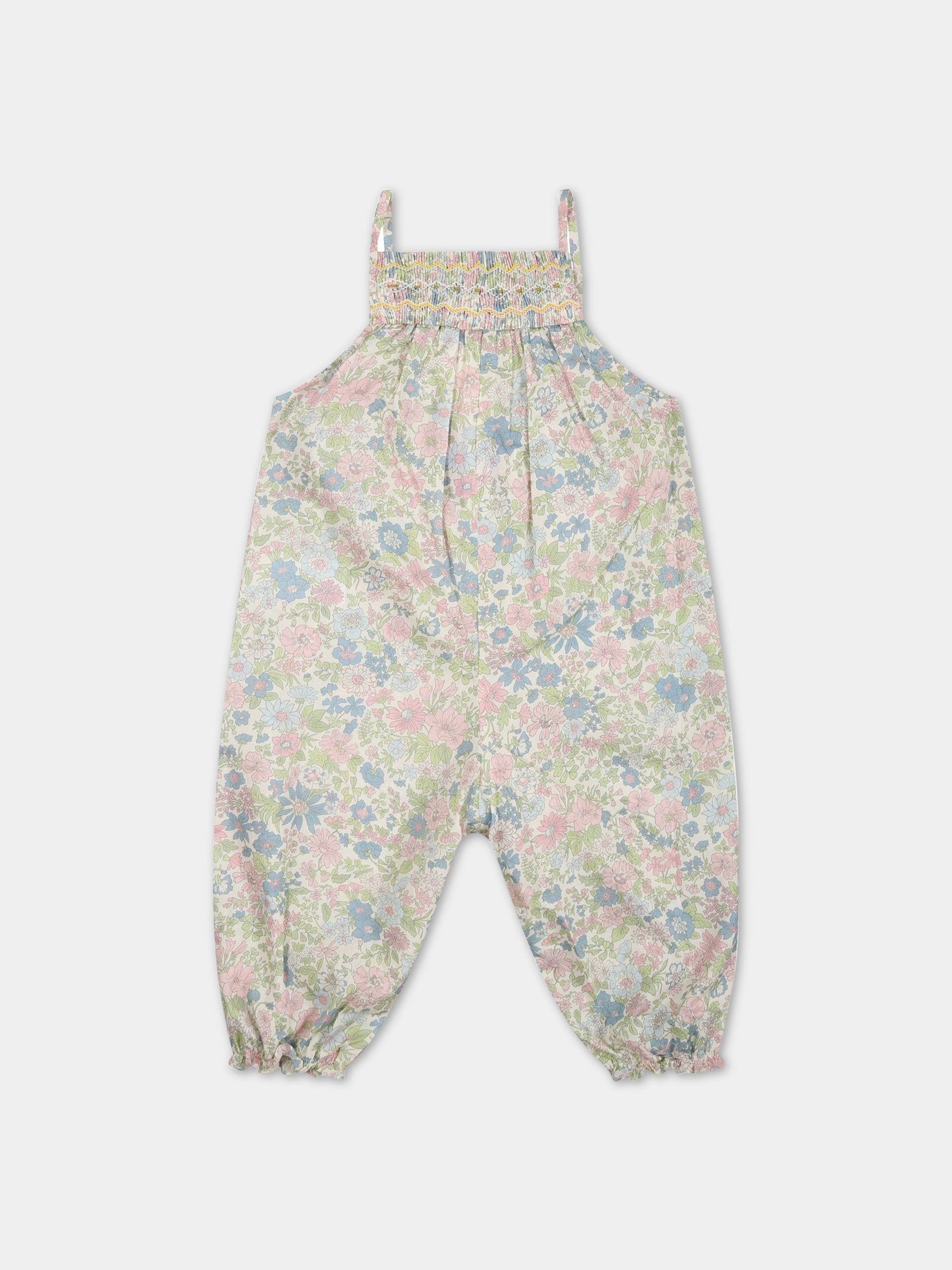 Salopette multicolor per neonata con stampa,Bonpoint,S03XPAW00100 520