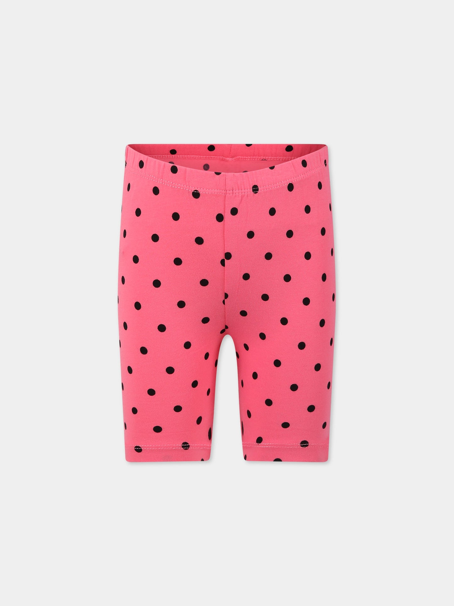 Shorts fucsia per bambina con pois neri,Mini Rodini,2323013028