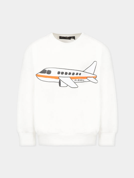 Felpa bianca per bambino con stampa,Mini Rodini,2322012310