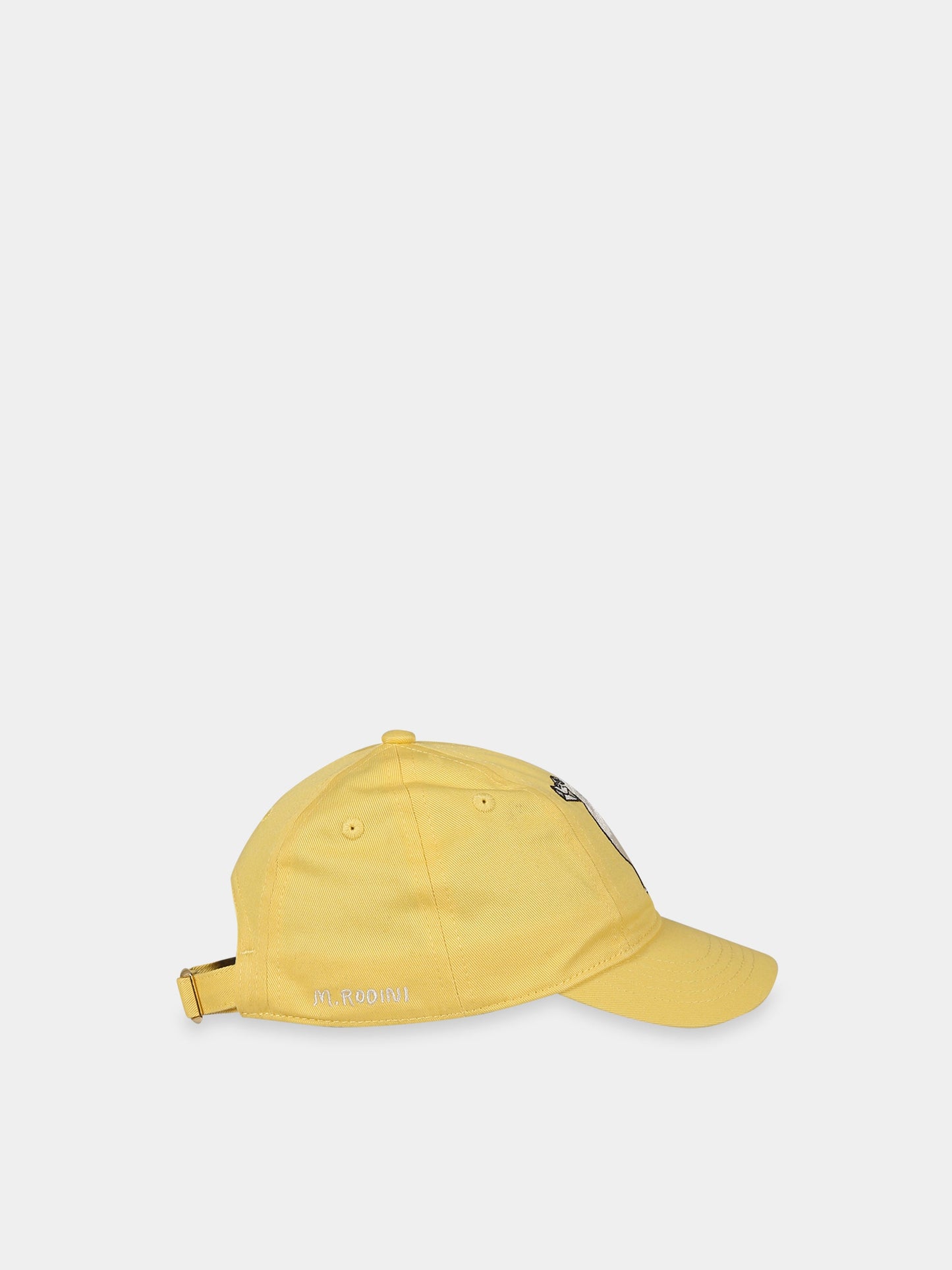 Cappello giallo per bambino con piccione ricamato e logo,Mini Rodini,2326510723