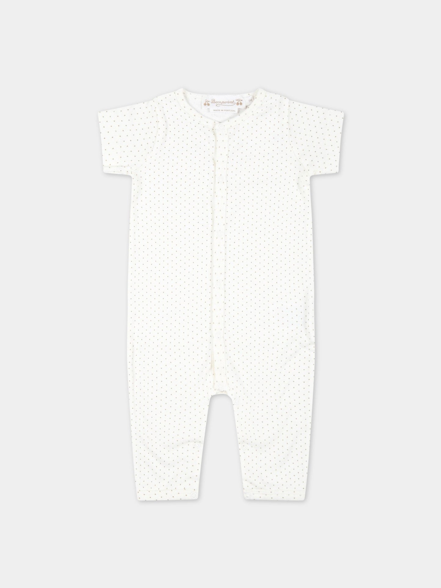 Tutina avorio per neonata con pois beige,Bonpoint,S03YOVK00050 766B